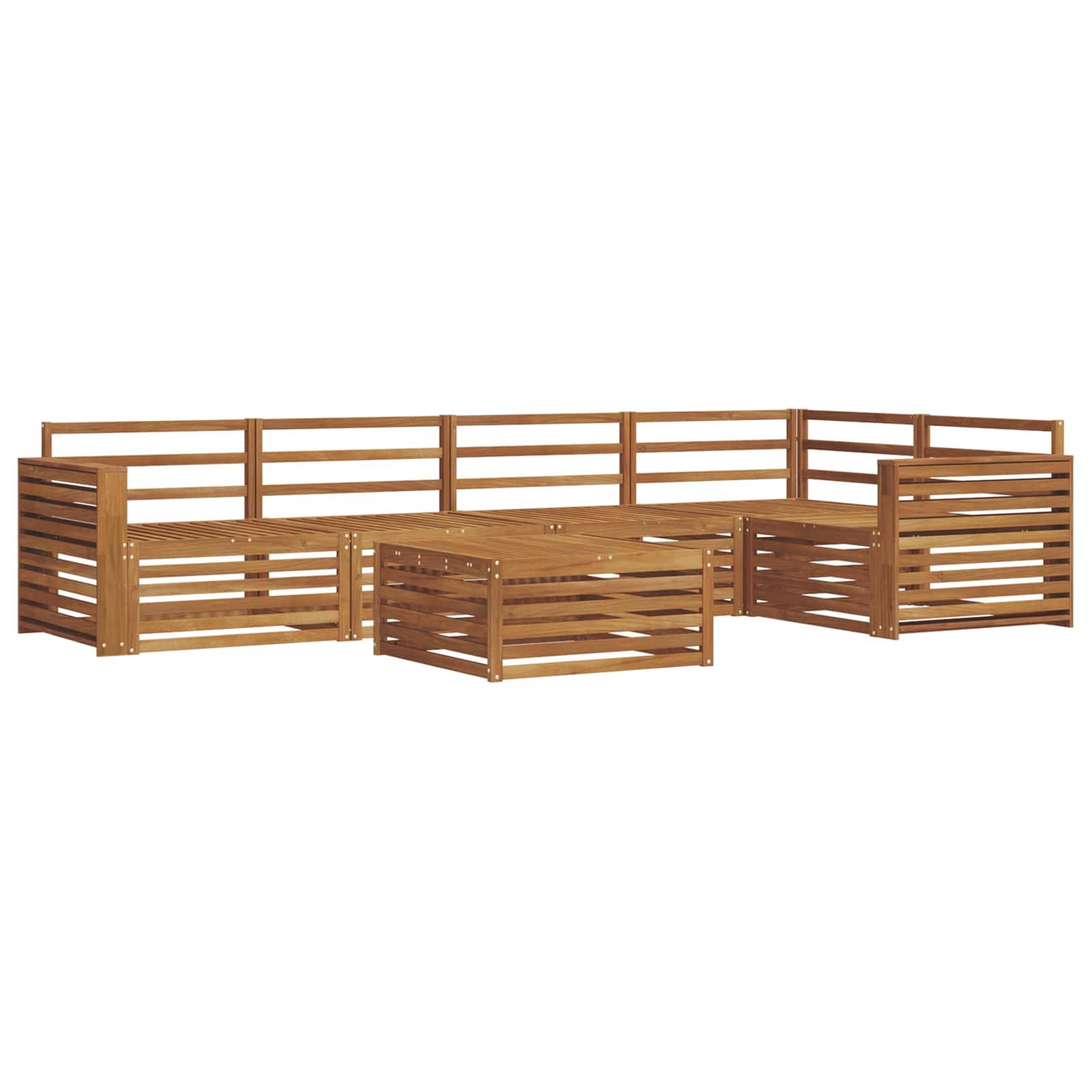 vidaXL Outdoor-Sofagarnitur 6 pcs Natur Massivholz Akazie