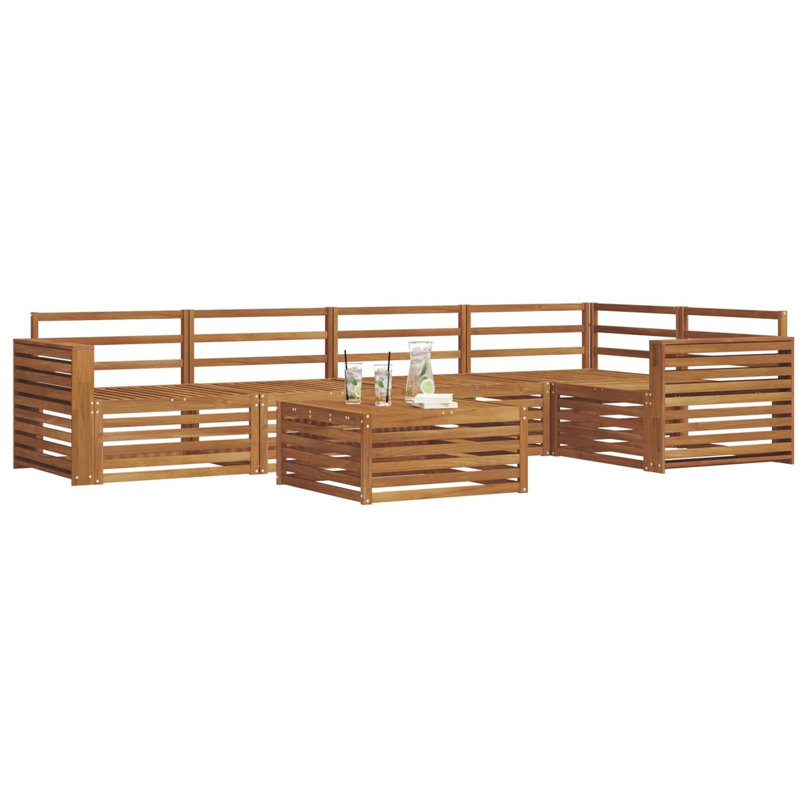 vidaXL Outdoor-Sofagarnitur 6 pcs Natur Massivholz Akazie