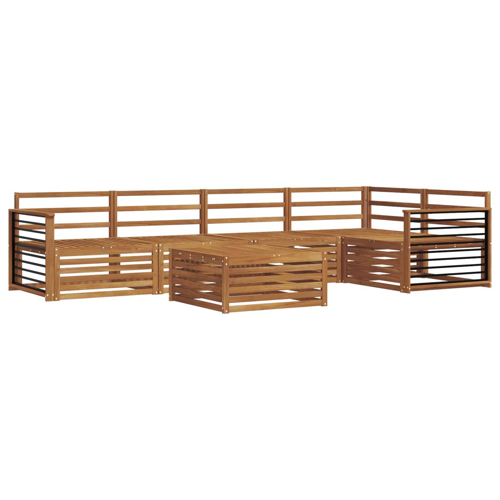 vidaXL Outdoor-Sofagarnitur 6 pcs Natur Massivholz Akazie