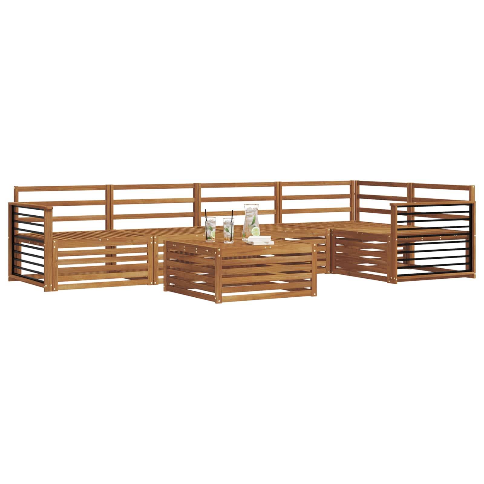 vidaXL Outdoor-Sofagarnitur 6 pcs Natur Massivholz Akazie