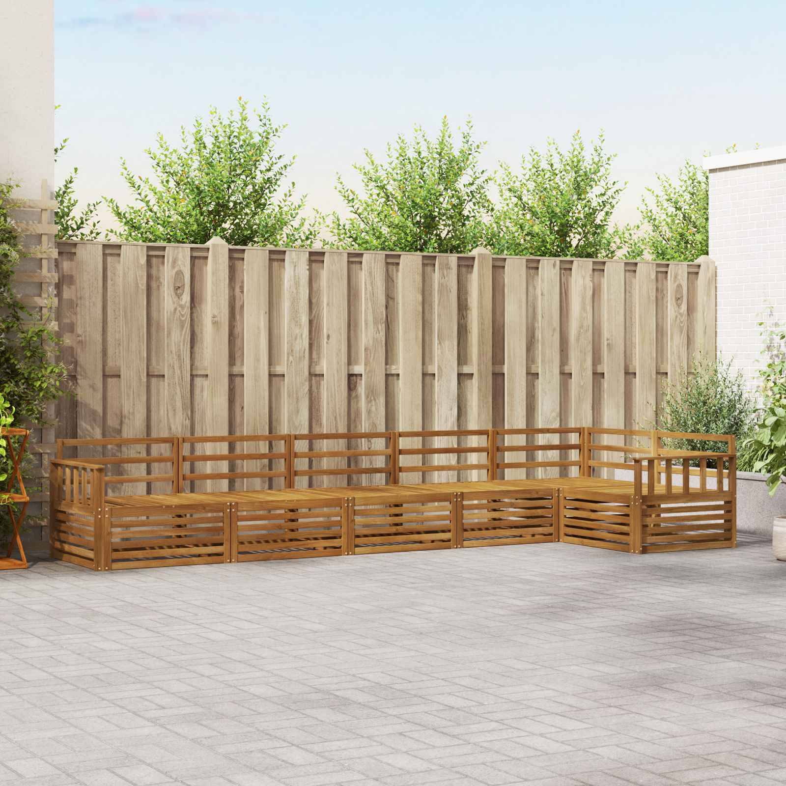 vidaXL Outdoor-Sofagarnitur 6 pcs Natur Massivholz Akazie