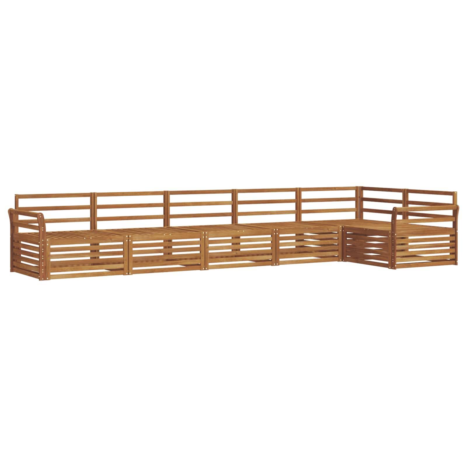 vidaXL Outdoor-Sofagarnitur 6 pcs Natur Massivholz Akazie