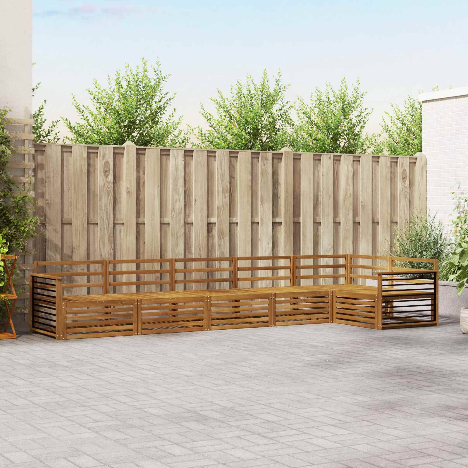 vidaXL Outdoor-Sofagarnitur 6 pcs Natur Massivholz Akazie