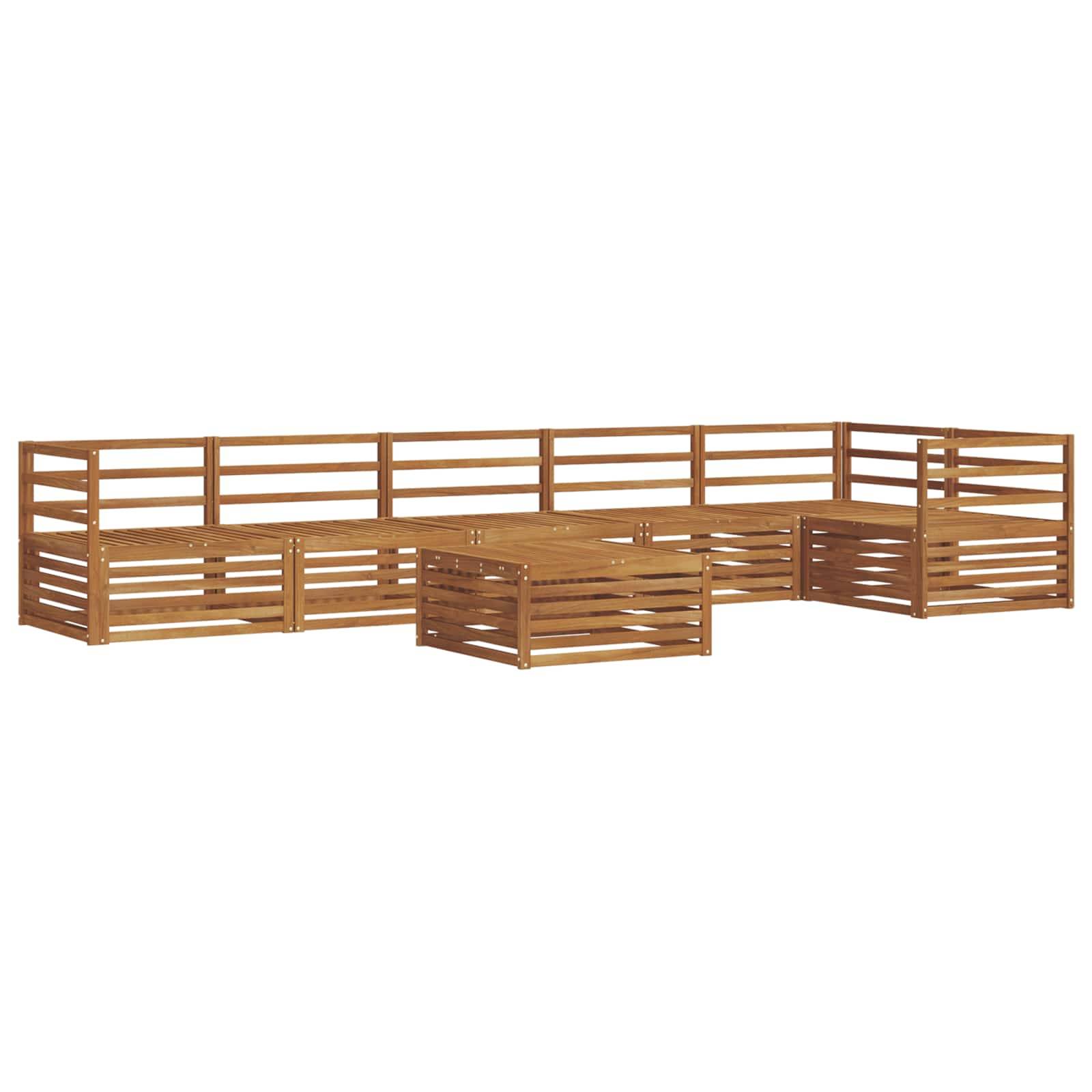 vidaXL Outdoor-Sofagarnitur 7 pcs Natur Massivholz Akazie