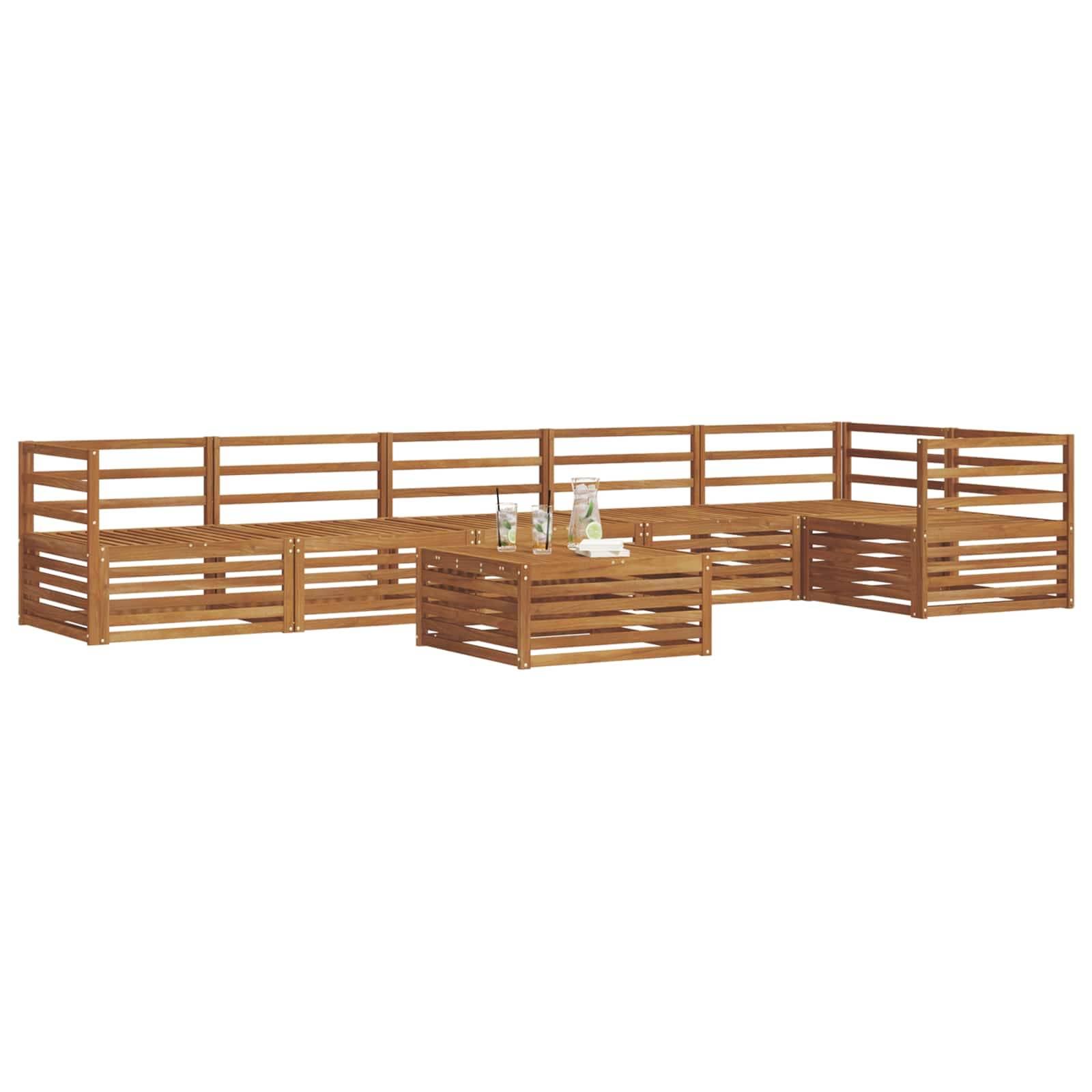 vidaXL Outdoor-Sofagarnitur 7 pcs Natur Massivholz Akazie