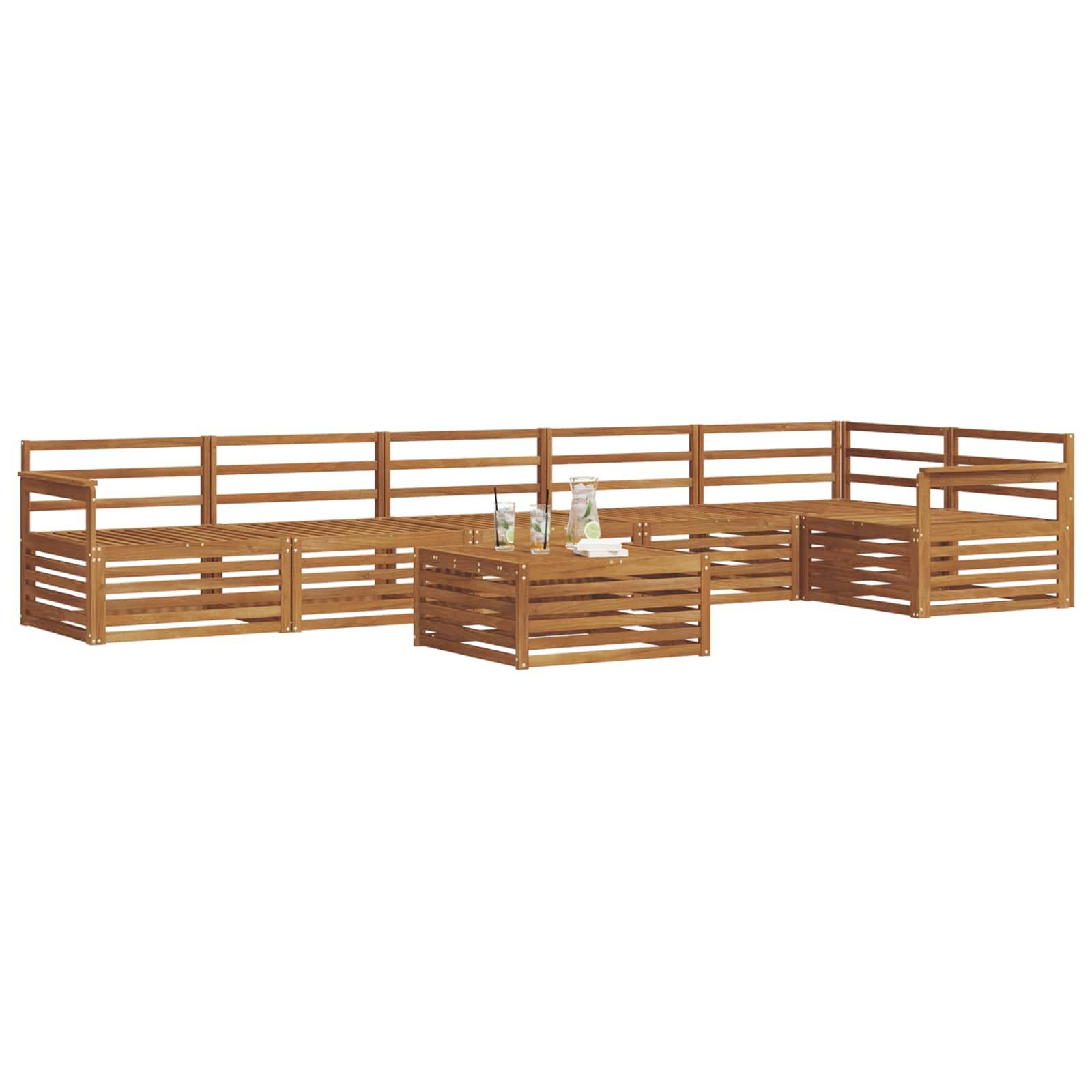 vidaXL Outdoor-Sofagarnitur 7 pcs Natur Massivholz Akazie