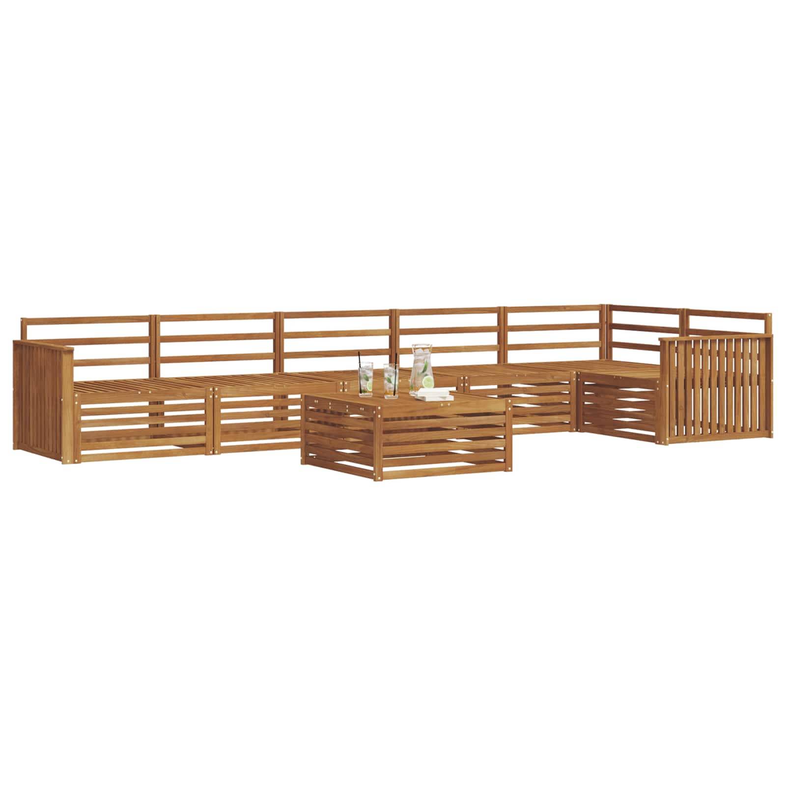 vidaXL Outdoor-Sofagarnitur 7 pcs Natur Massivholz Akazie