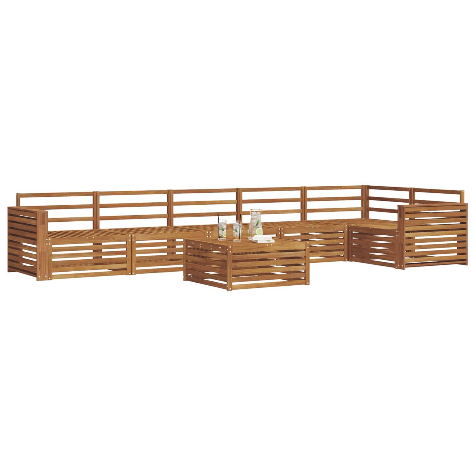 vidaXL Outdoor-Sofagarnitur 7 pcs Natur Massivholz Akazie