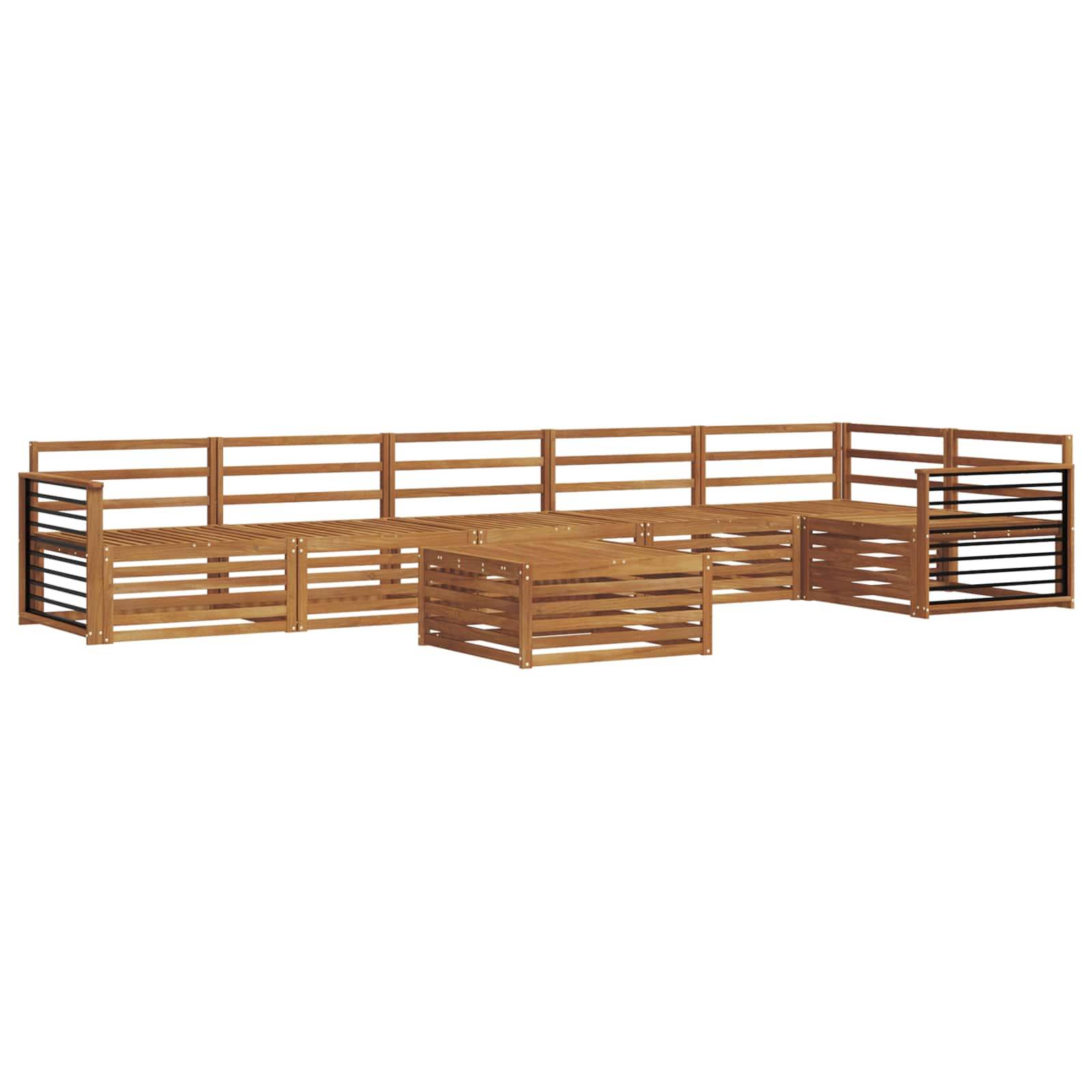 vidaXL Outdoor-Sofagarnitur 7 pcs Natur Massivholz Akazie