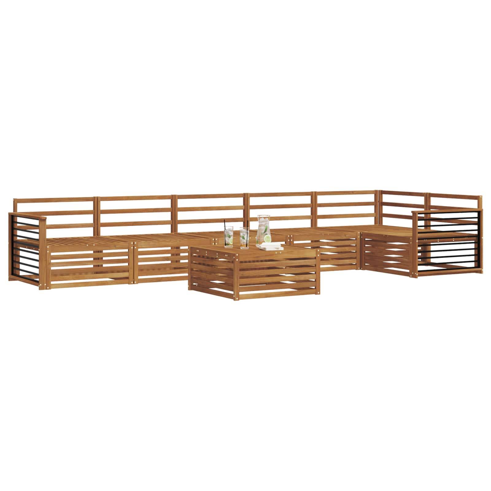 vidaXL Outdoor-Sofagarnitur 7 pcs Natur Massivholz Akazie