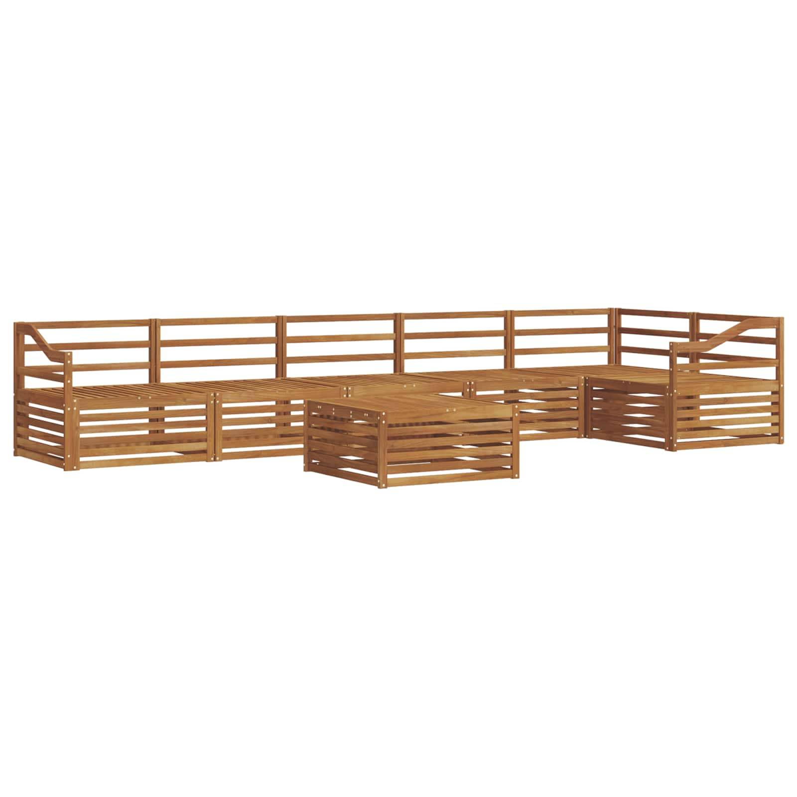 vidaXL Outdoor-Sofagarnitur 7 pcs Natur Massivholz Akazie