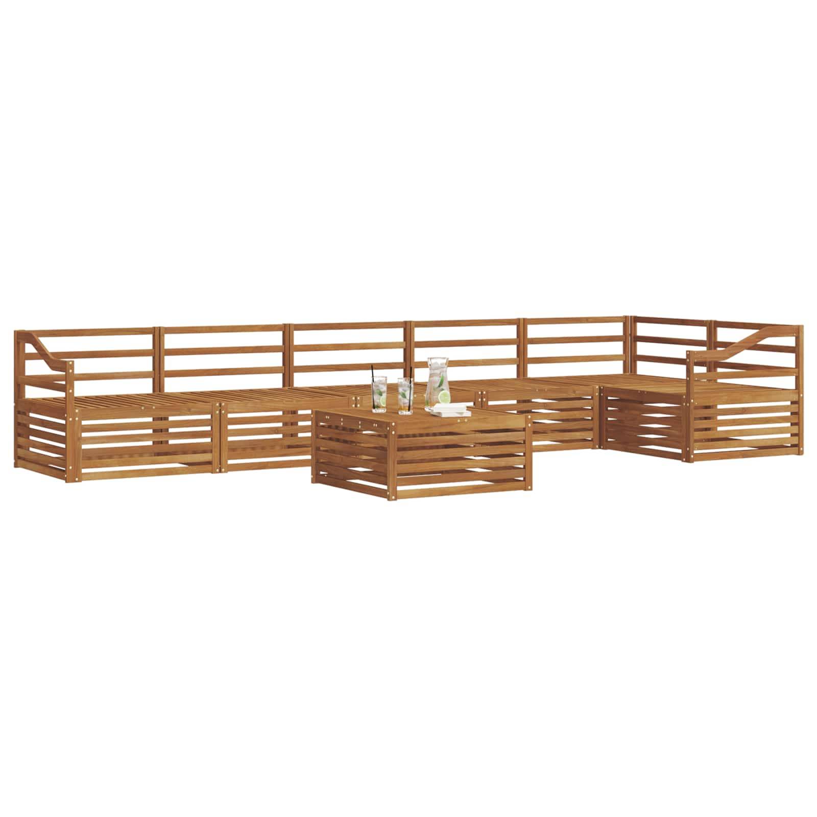 vidaXL Outdoor-Sofagarnitur 7 pcs Natur Massivholz Akazie