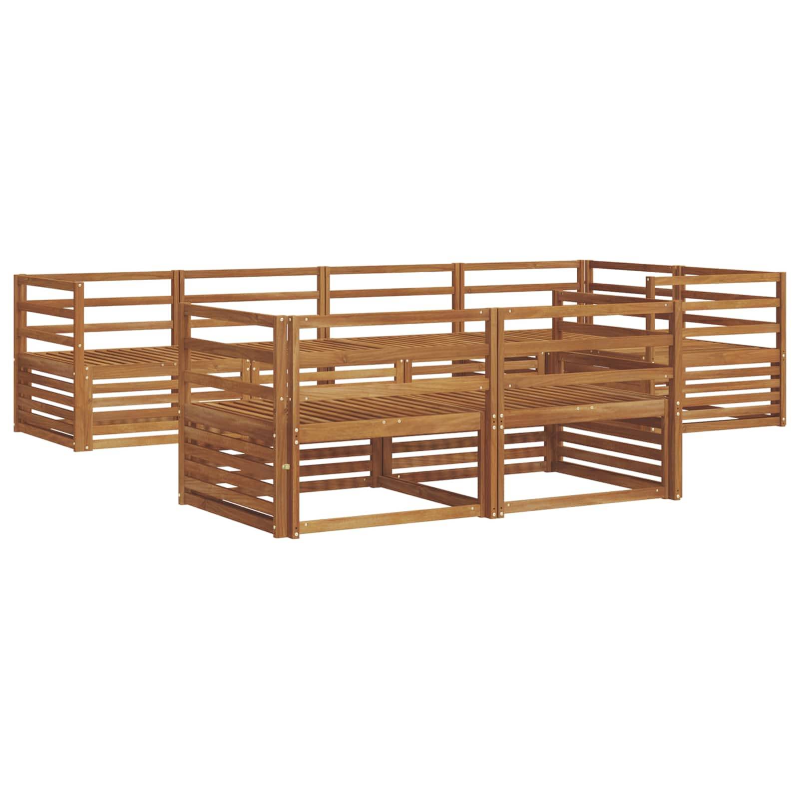 vidaXL Outdoor-Sofagarnitur 7 pcs Natur Massivholz Akazie