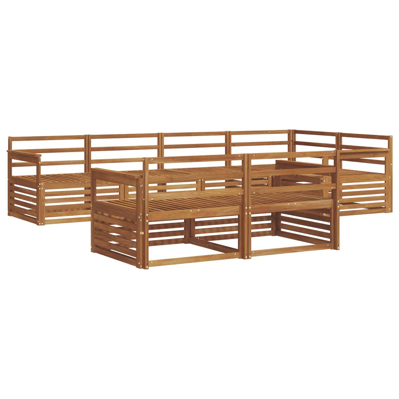 vidaXL Outdoor-Sofagarnitur 7 pcs Natur Massivholz Akazie