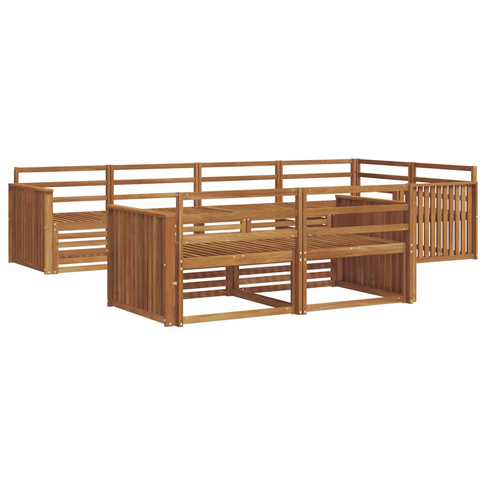 vidaXL Outdoor-Sofagarnitur 7 pcs Natur Massivholz Akazie