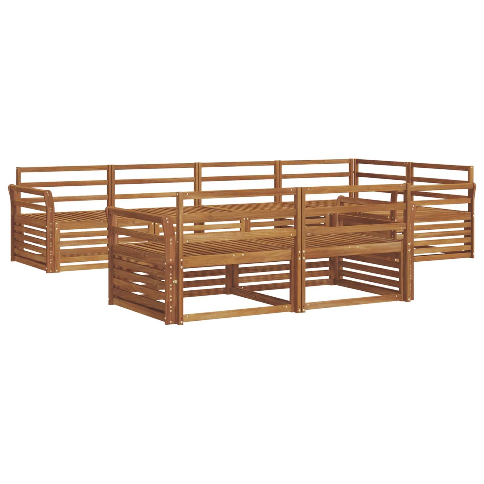 vidaXL Outdoor-Sofagarnitur 7 pcs Natur Massivholz Akazie