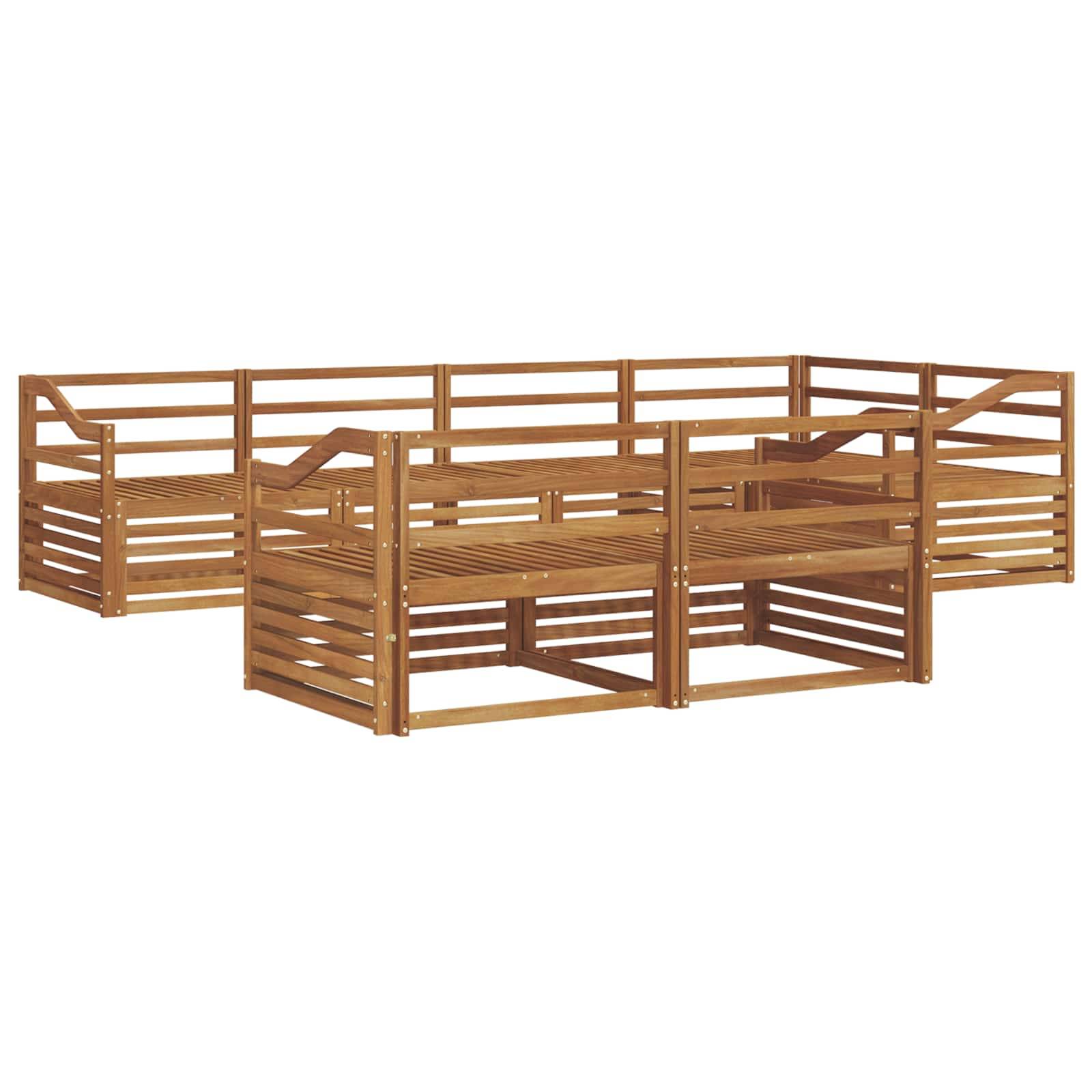 vidaXL Outdoor-Sofagarnitur 7 pcs Natur Massivholz Akazie
