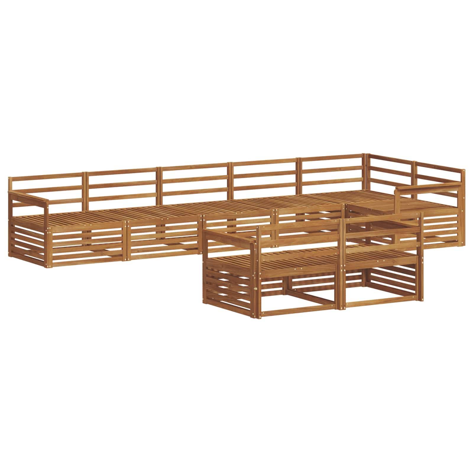 vidaXL Outdoor-Sofagarnitur 8 pcs Natur Massivholz Akazie