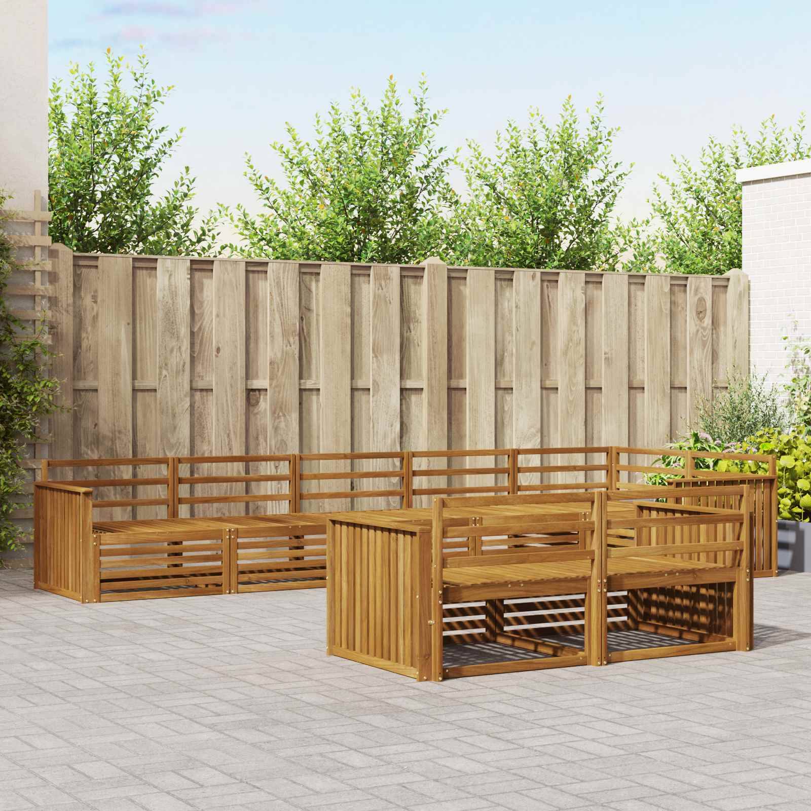 vidaXL Outdoor-Sofagarnitur 8 pcs Natur Massivholz Akazie
