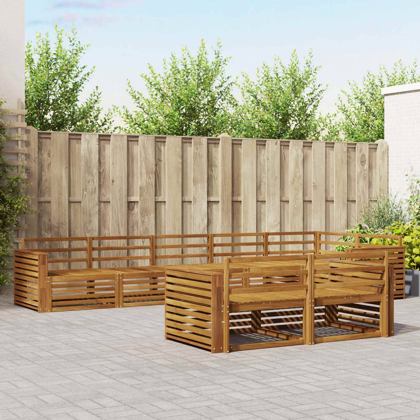 vidaXL Outdoor-Sofagarnitur 8 pcs Natur