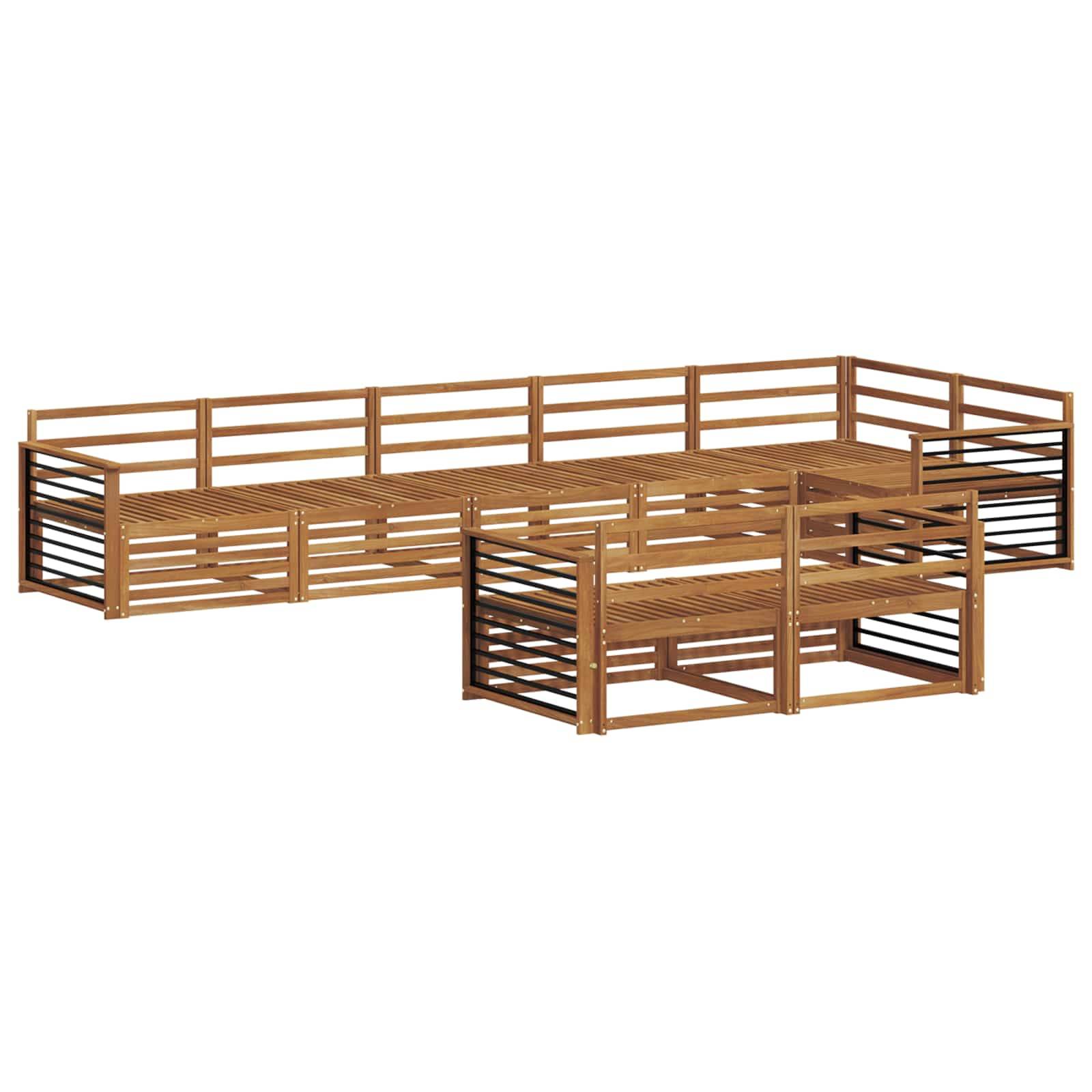vidaXL Outdoor-Sofagarnitur 8 pcs Natur