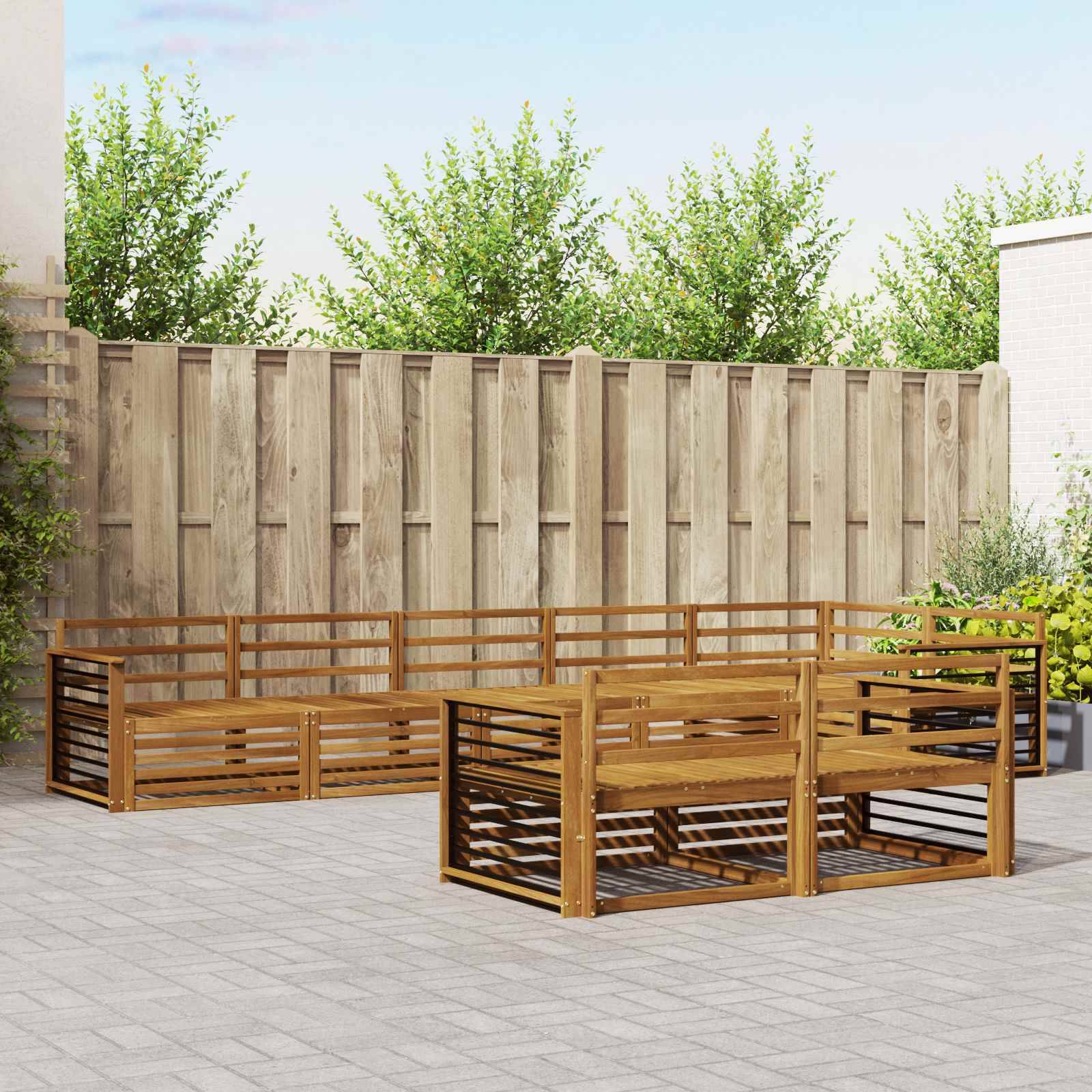vidaXL Outdoor-Sofagarnitur 8 pcs Natur