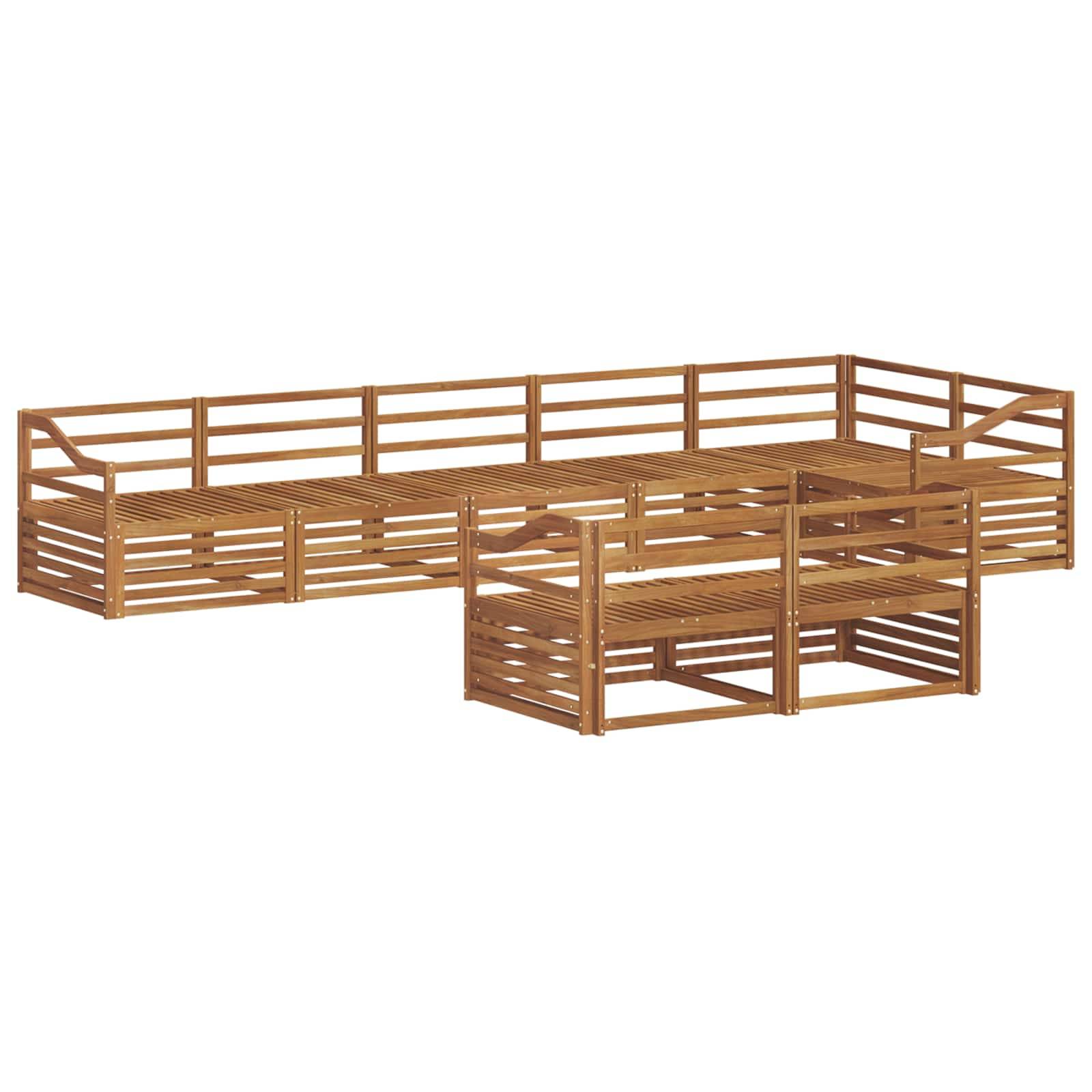 vidaXL Outdoor-Sofagarnitur 8 pcs Natur