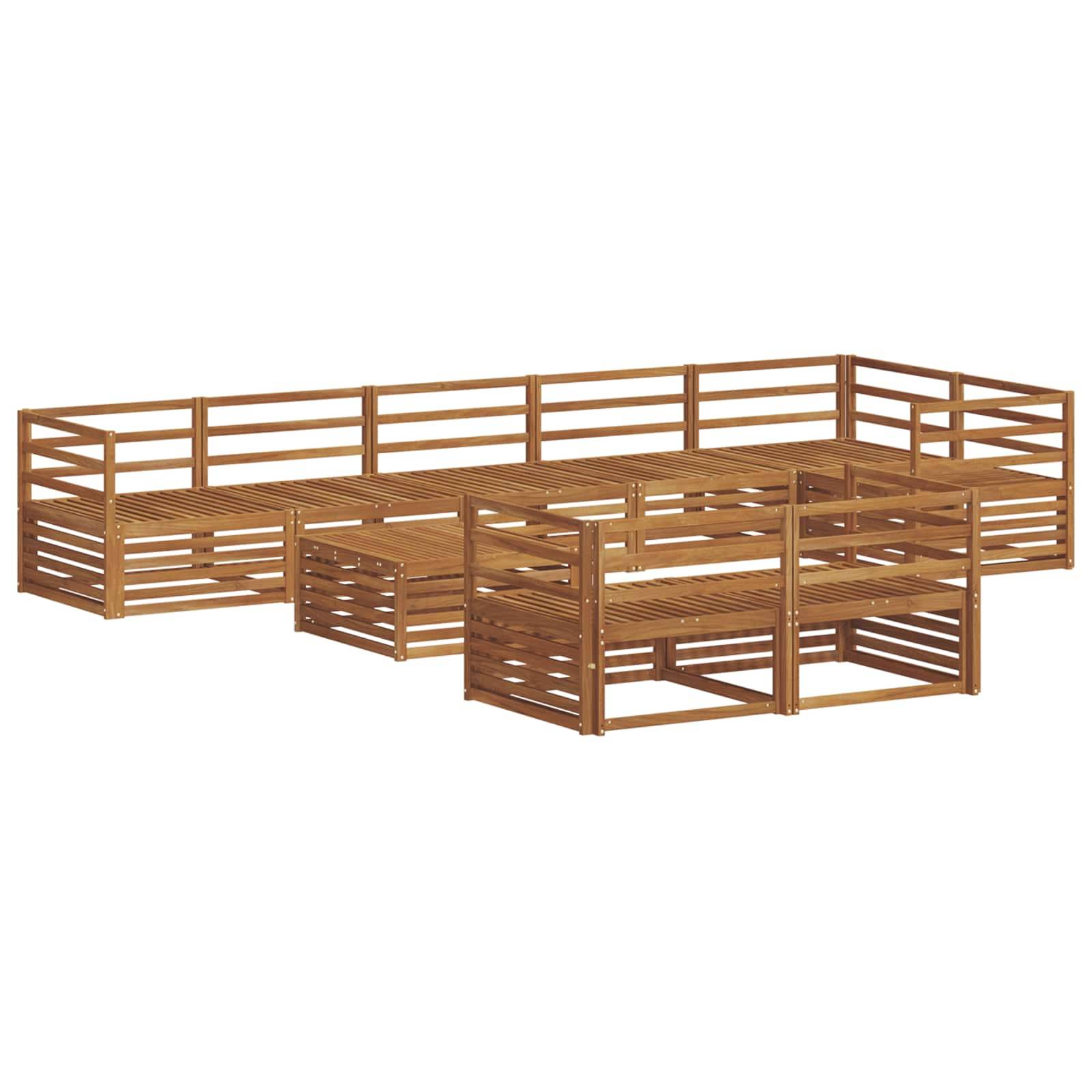 vidaXL Outdoor-Sofagarnitur 9 pcs Natur Massivholz Akazie