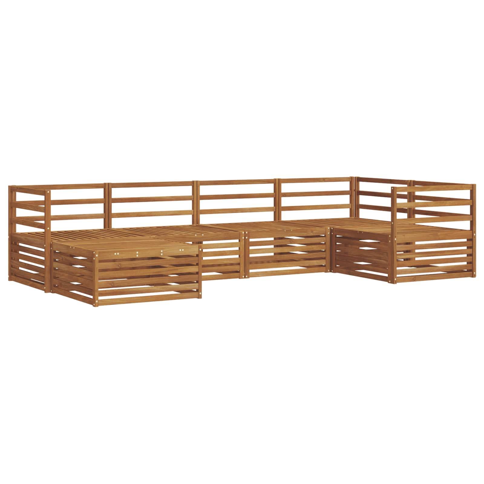 vidaXL Outdoor-Sofagarnitur 6 pcs Natur Massivholz Akazie