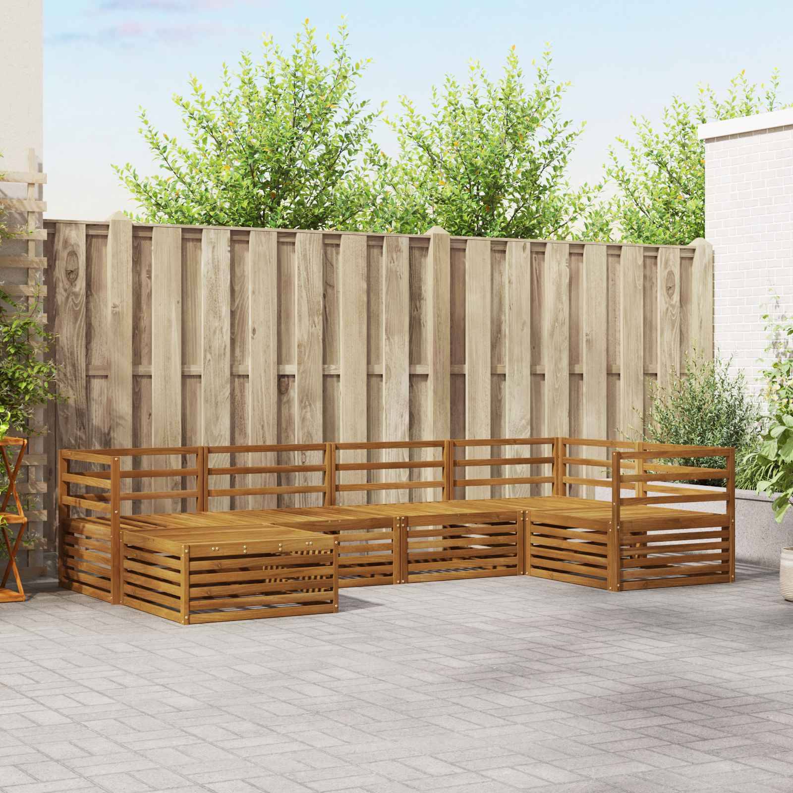 vidaXL Outdoor-Sofagarnitur 6 pcs Natur Massivholz Akazie