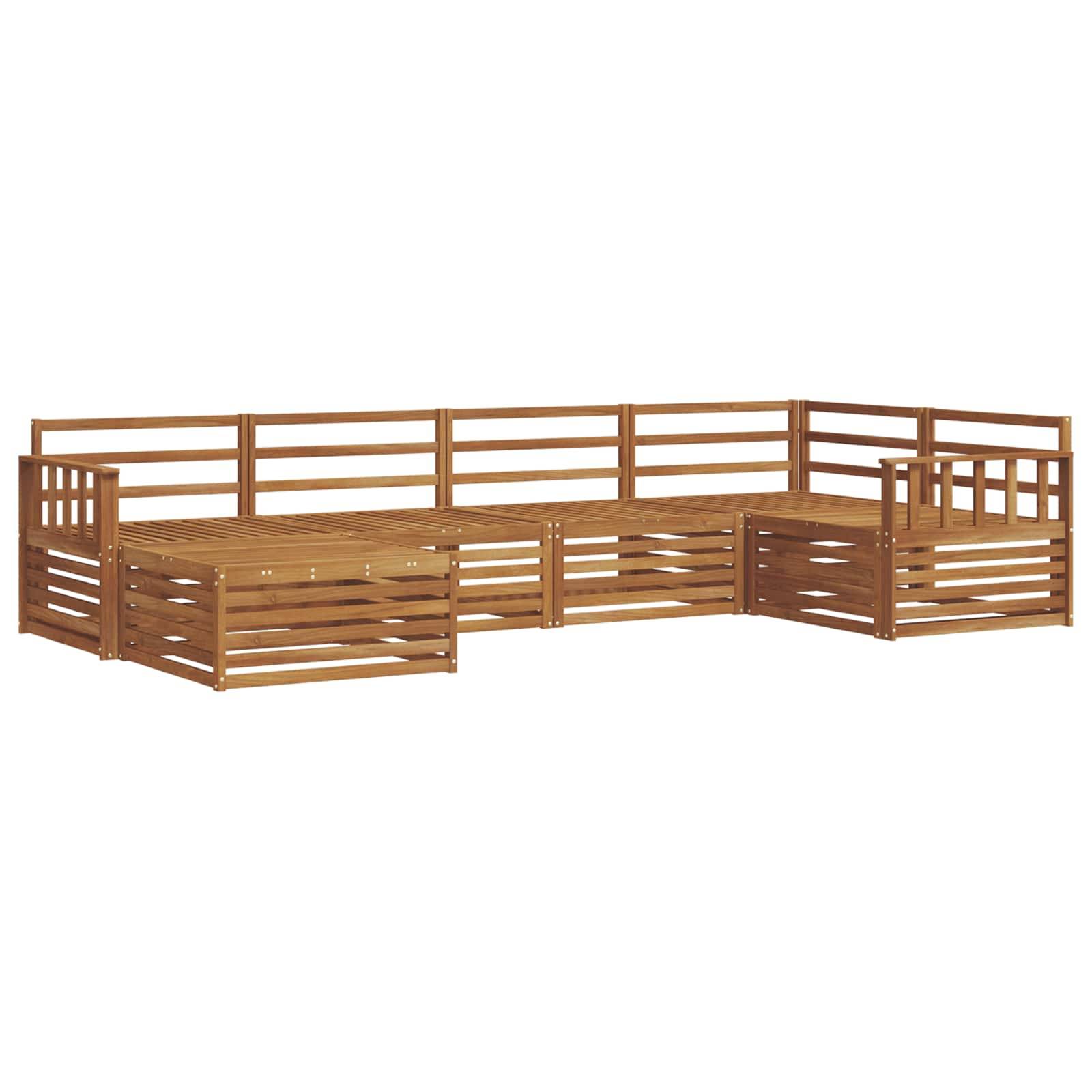 vidaXL Outdoor-Sofagarnitur 6 pcs Natur Massivholz Akazie