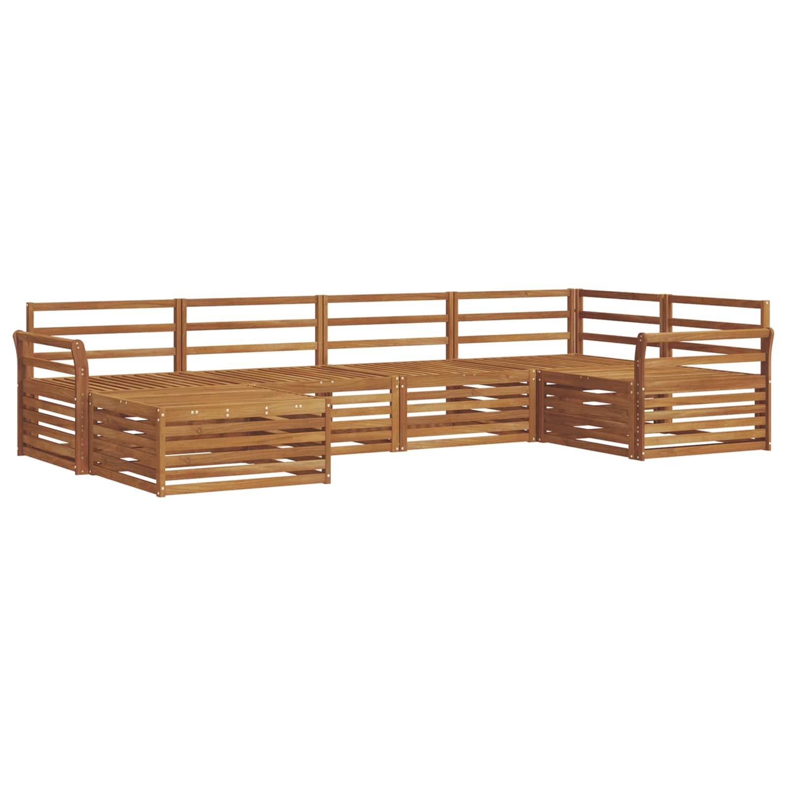 vidaXL Outdoor-Sofagarnitur 6 pcs Natur Massivholz Akazie