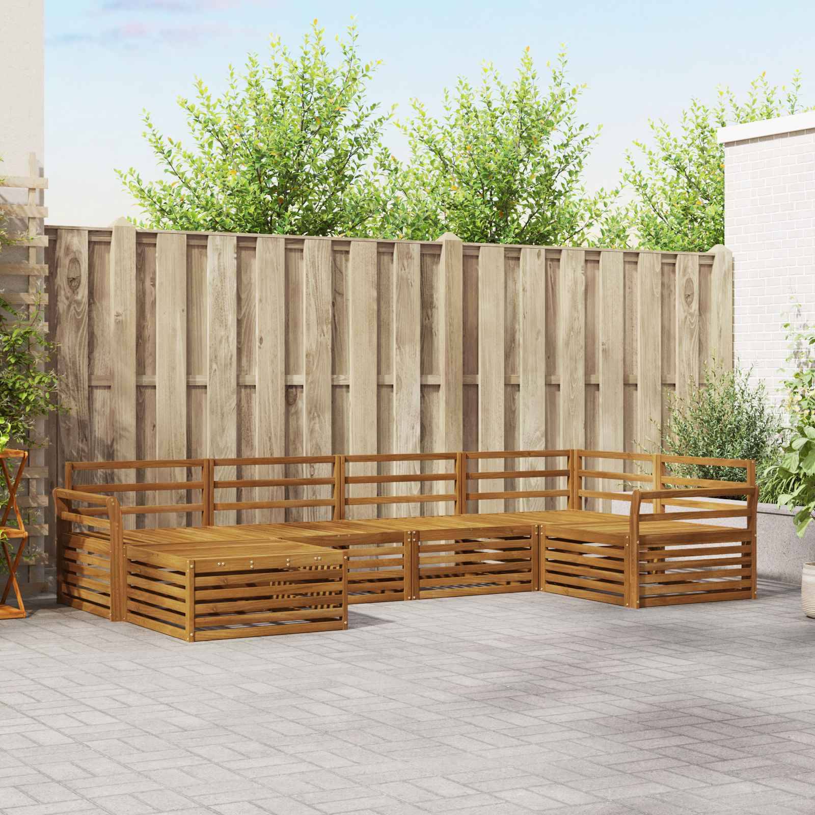 vidaXL Outdoor-Sofagarnitur 6 pcs Natur Massivholz Akazie