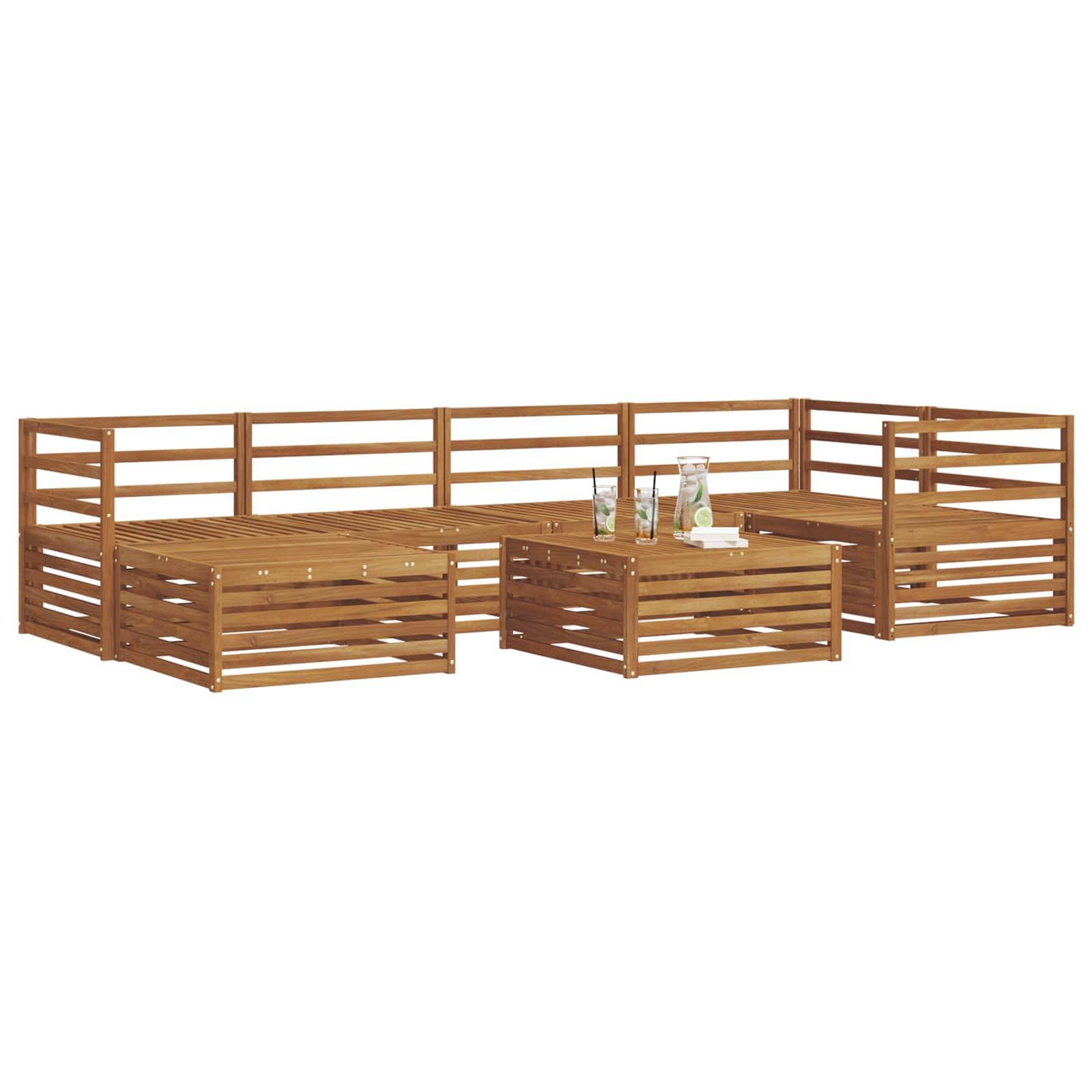 vidaXL Outdoor-Sofagarnitur 7 pcs Natur