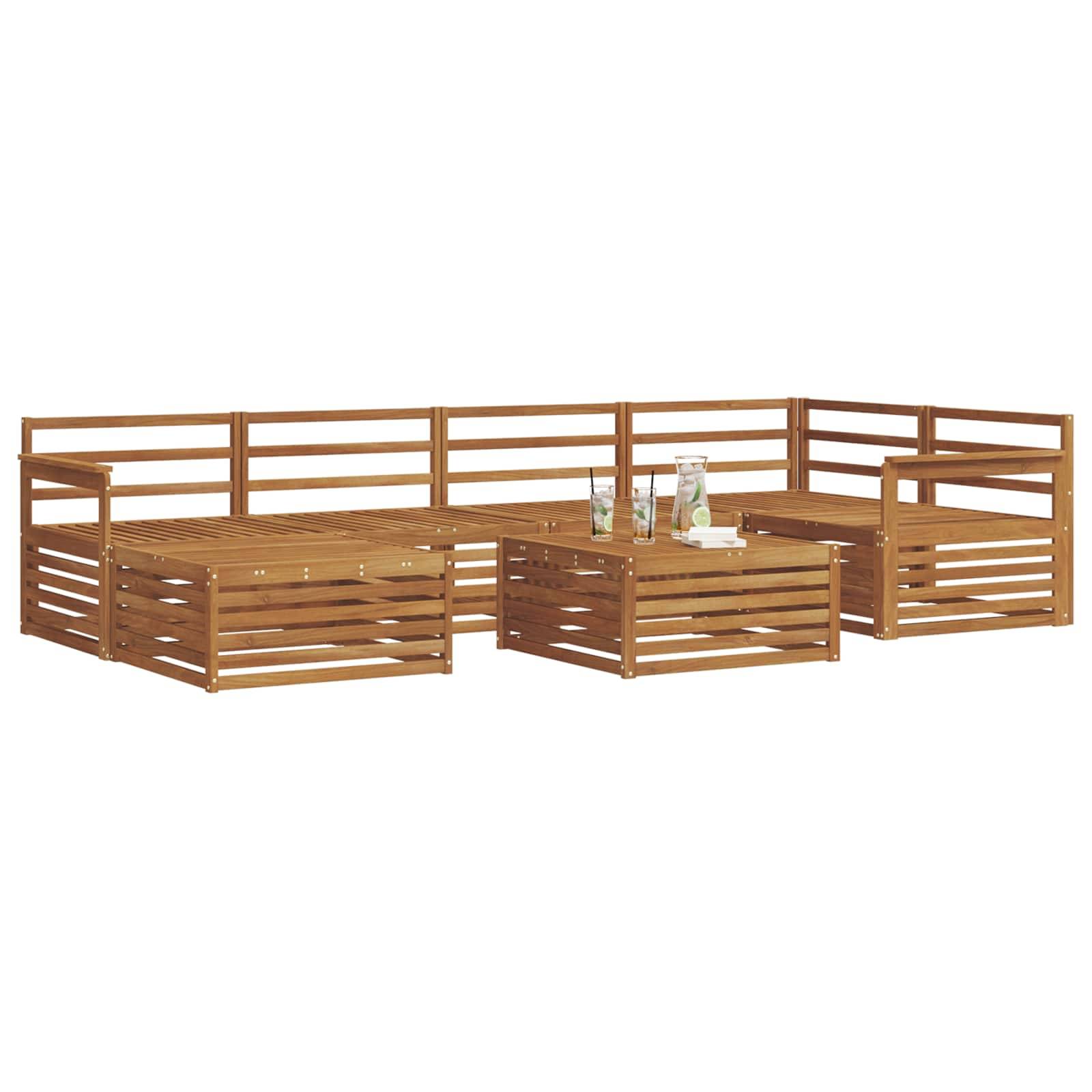 vidaXL Outdoor-Sofagarnitur 7 pcs Natur Massivholz Akazie