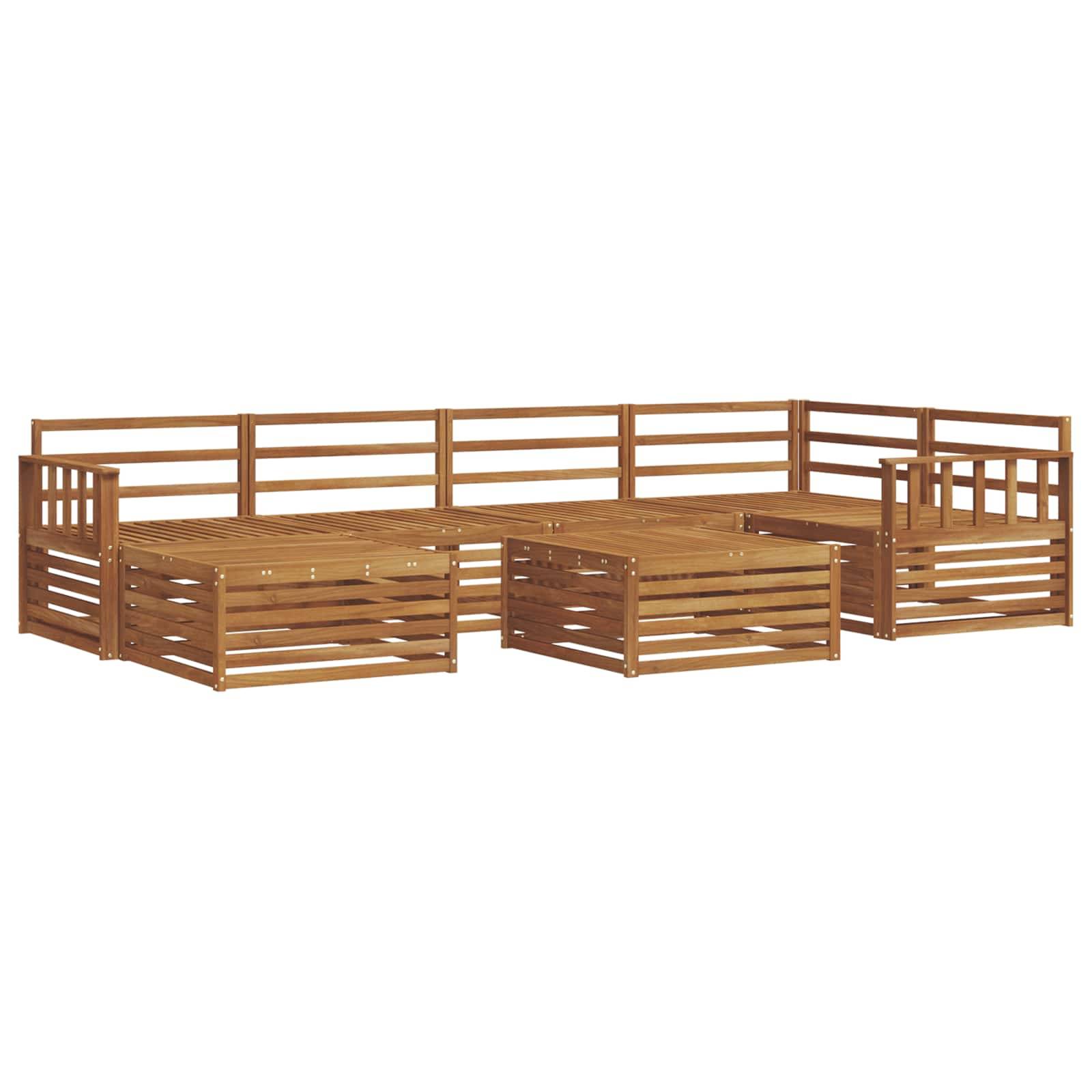 vidaXL Outdoor-Sofagarnitur 7 pcs Natur Massivholz Akazie