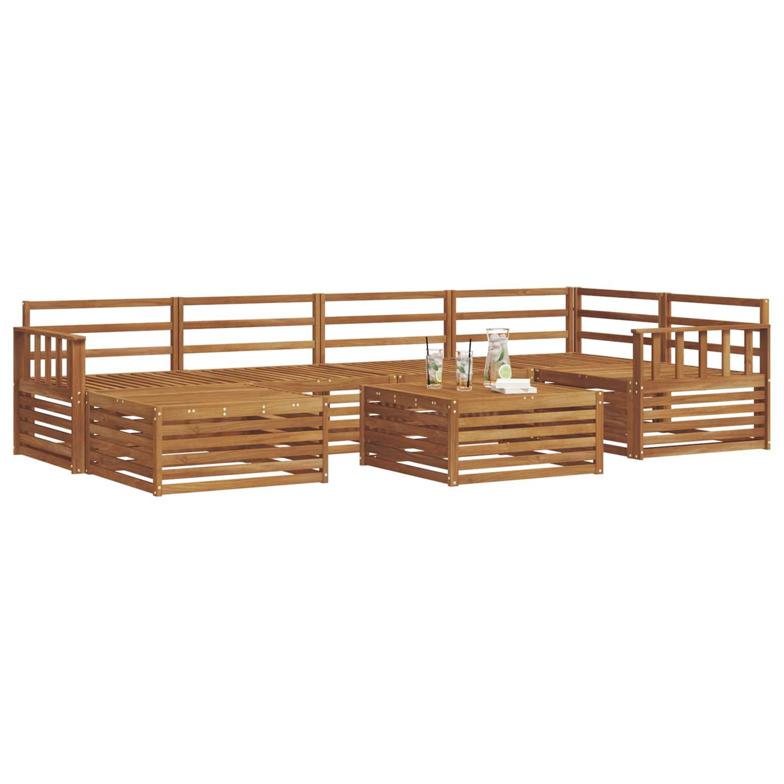 vidaXL Outdoor-Sofagarnitur 7 pcs Natur Massivholz Akazie