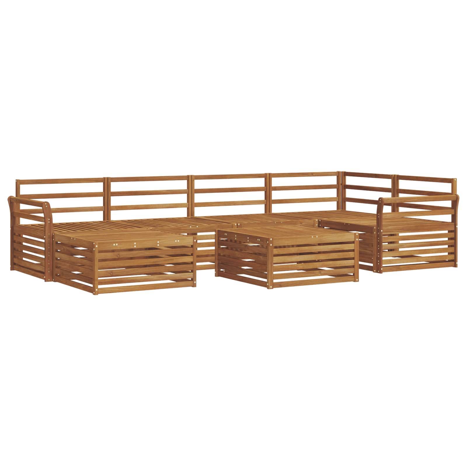 vidaXL Outdoor-Sofagarnitur 7 pcs Natur Massivholz Akazie
