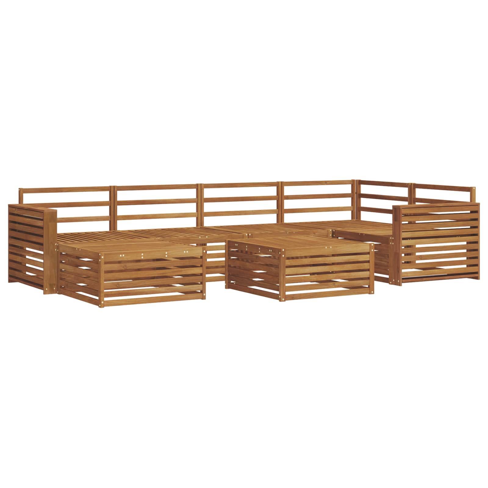 vidaXL Outdoor-Sofagarnitur 7 pcs Natur Massivholz Akazie