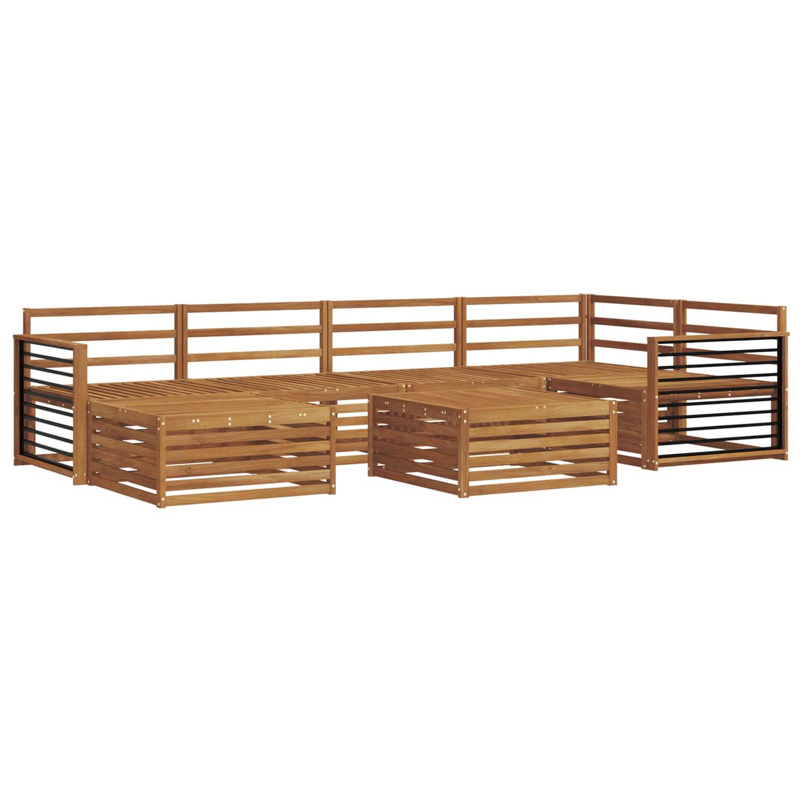 vidaXL Outdoor-Sofagarnitur 7 pcs Natur Massivholz Akazie