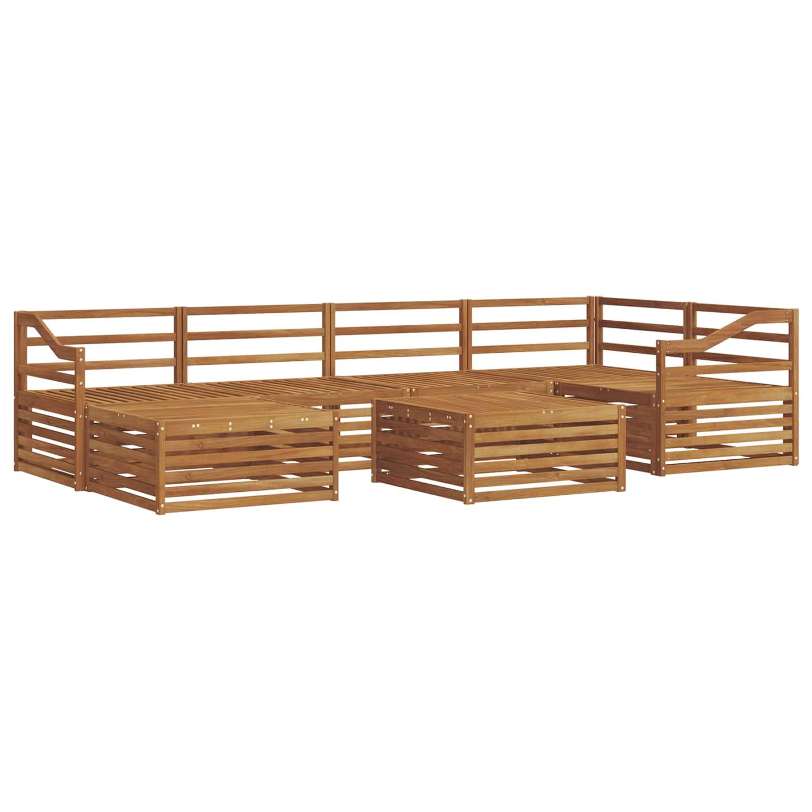 vidaXL Outdoor-Sofagarnitur 7 pcs Natur Massivholz Akazie