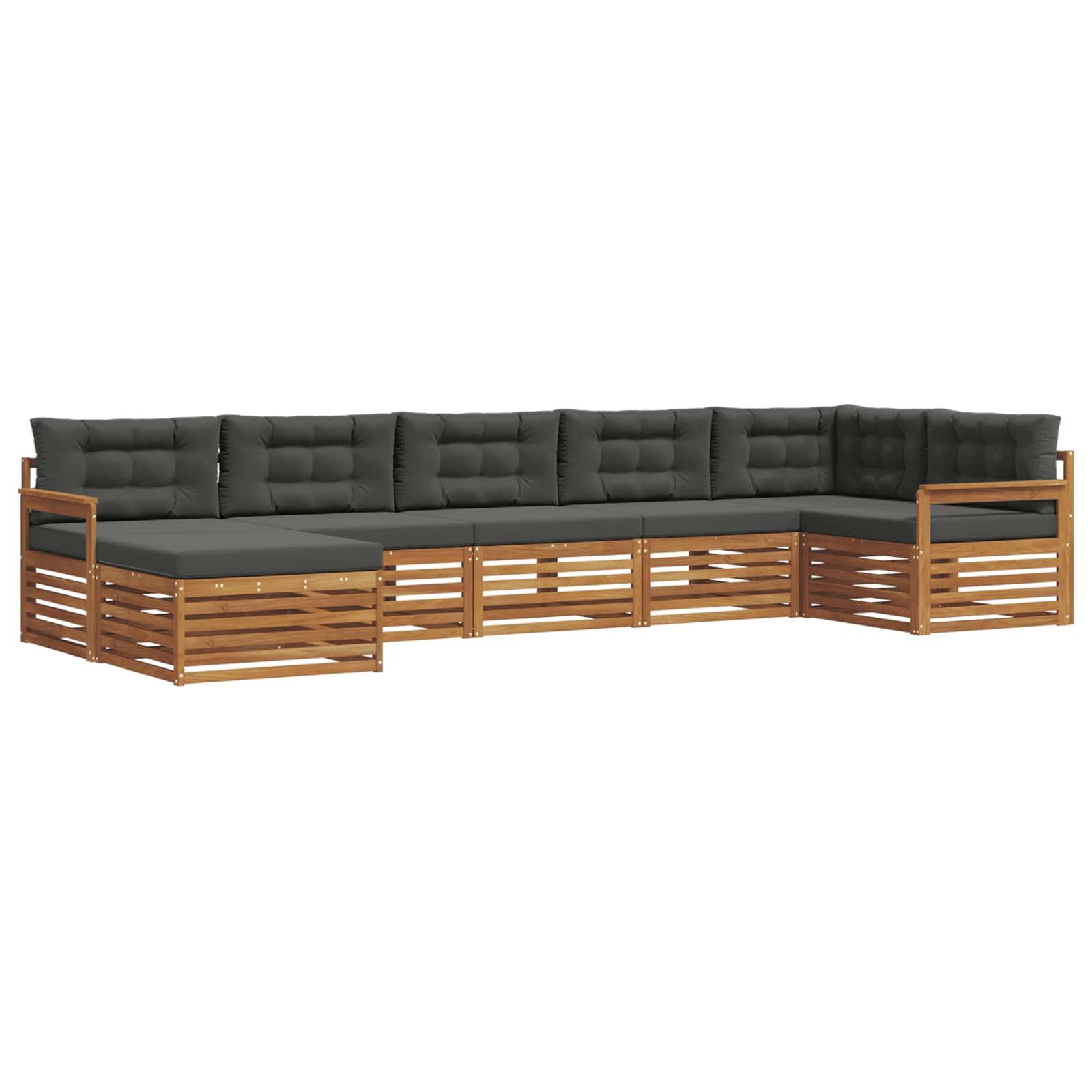 vidaXL Sofagarnituren 7 pcs Natur und Anthrazit Massivholz Akazie
