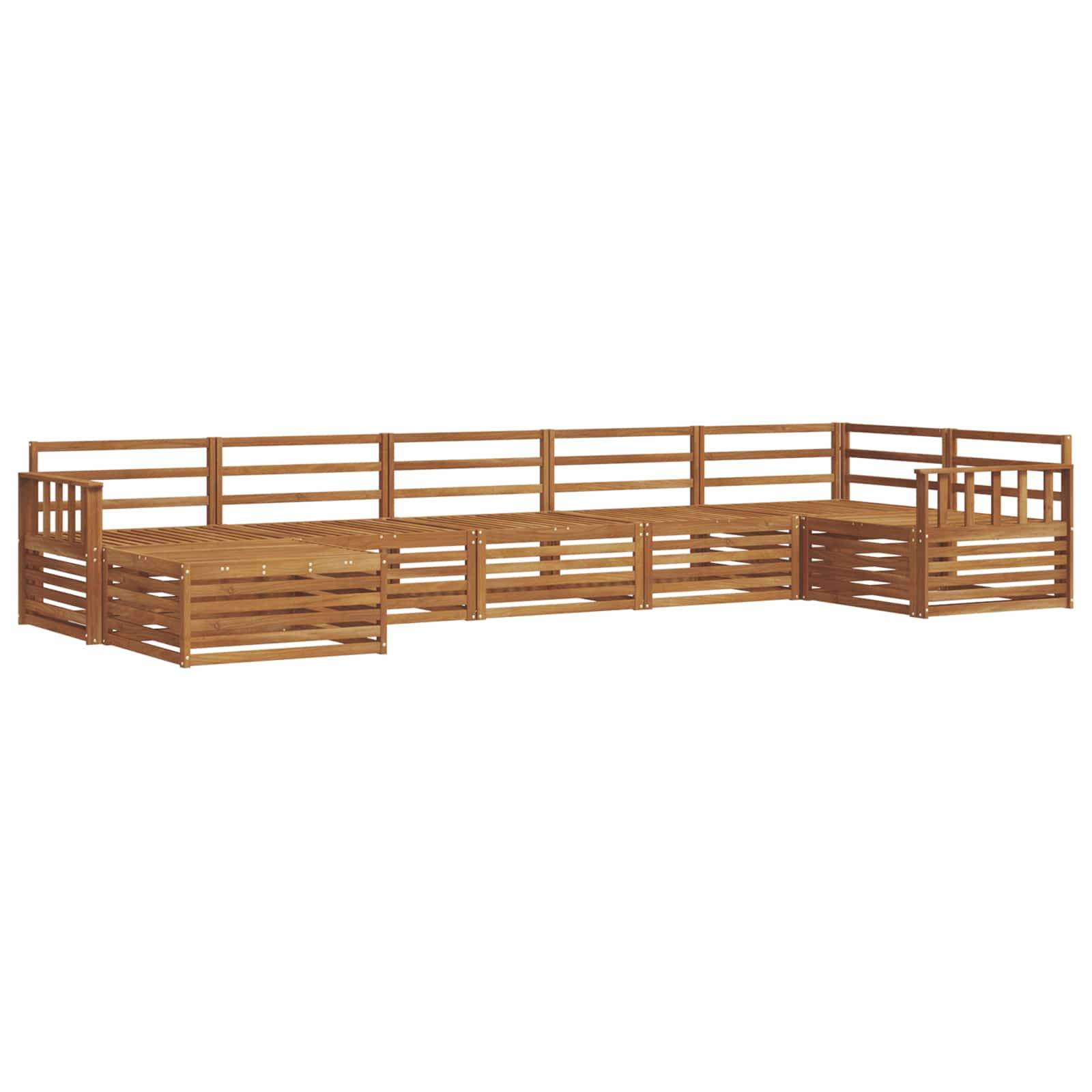 vidaXL Sofagarnituren 7 pcs Natur Massivholz Akazie