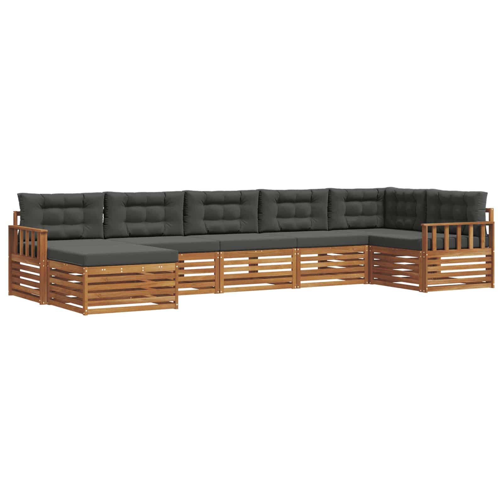 vidaXL Sofagarnituren 7 pcs Natur und Anthrazit Massivholz Akazie