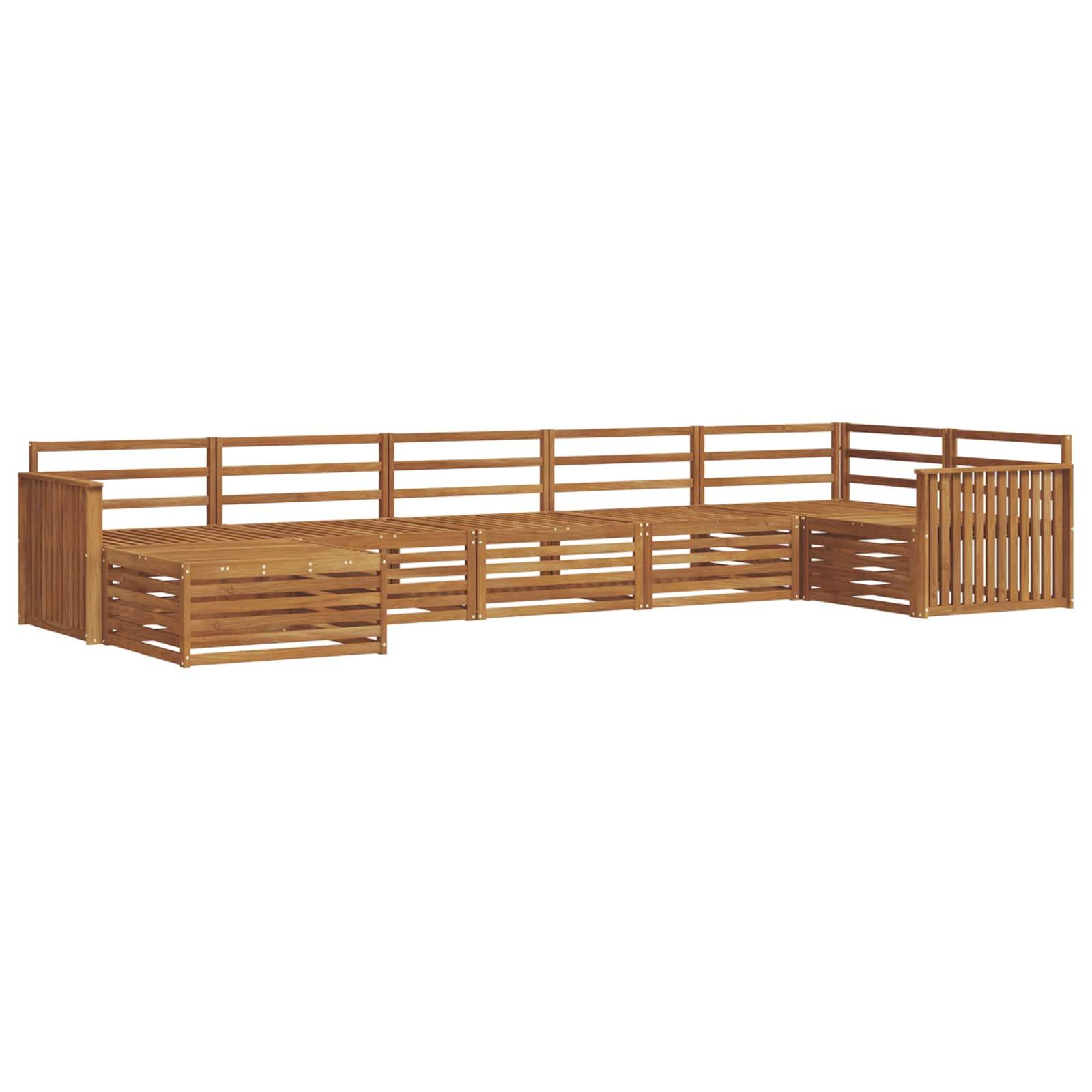 vidaXL Sofagarnituren 7 pcs Natur Massivholz Akazie