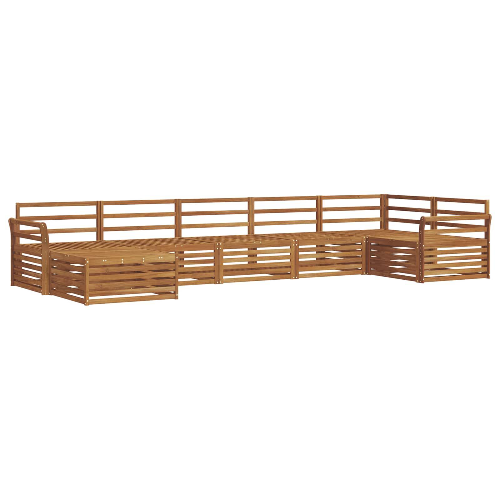 vidaXL Sofagarnituren 7 pcs Natur Massivholz Akazie