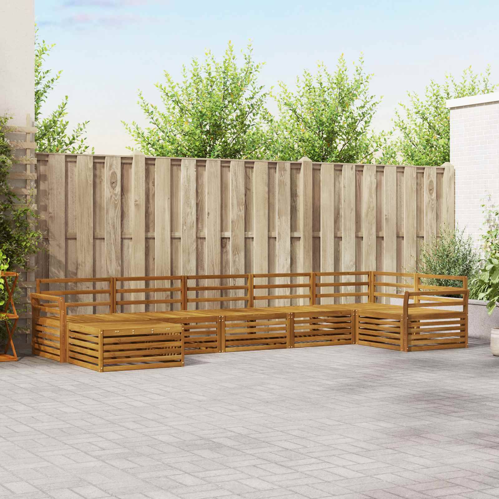 vidaXL Sofagarnituren 7 pcs Natur Massivholz Akazie