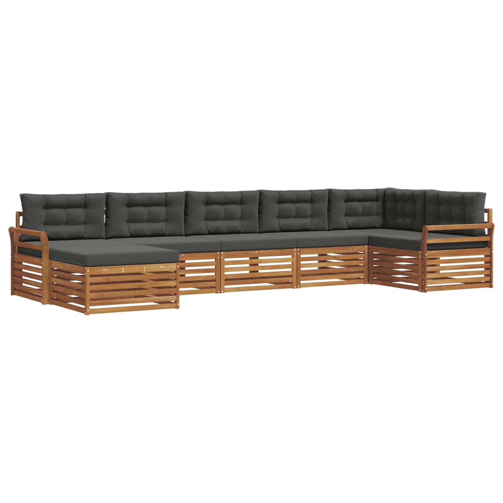 vidaXL Sofagarnituren 7 pcs Natur und Anthrazit Massivholz Akazie