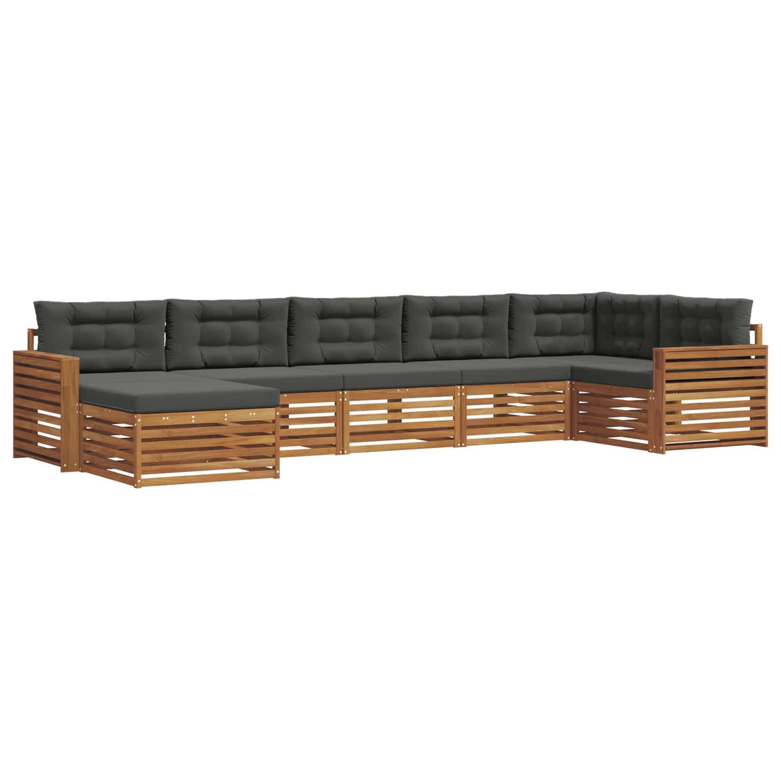 vidaXL Sofagarnituren 7 pcs Natur und Anthrazit Massivholz Akazie