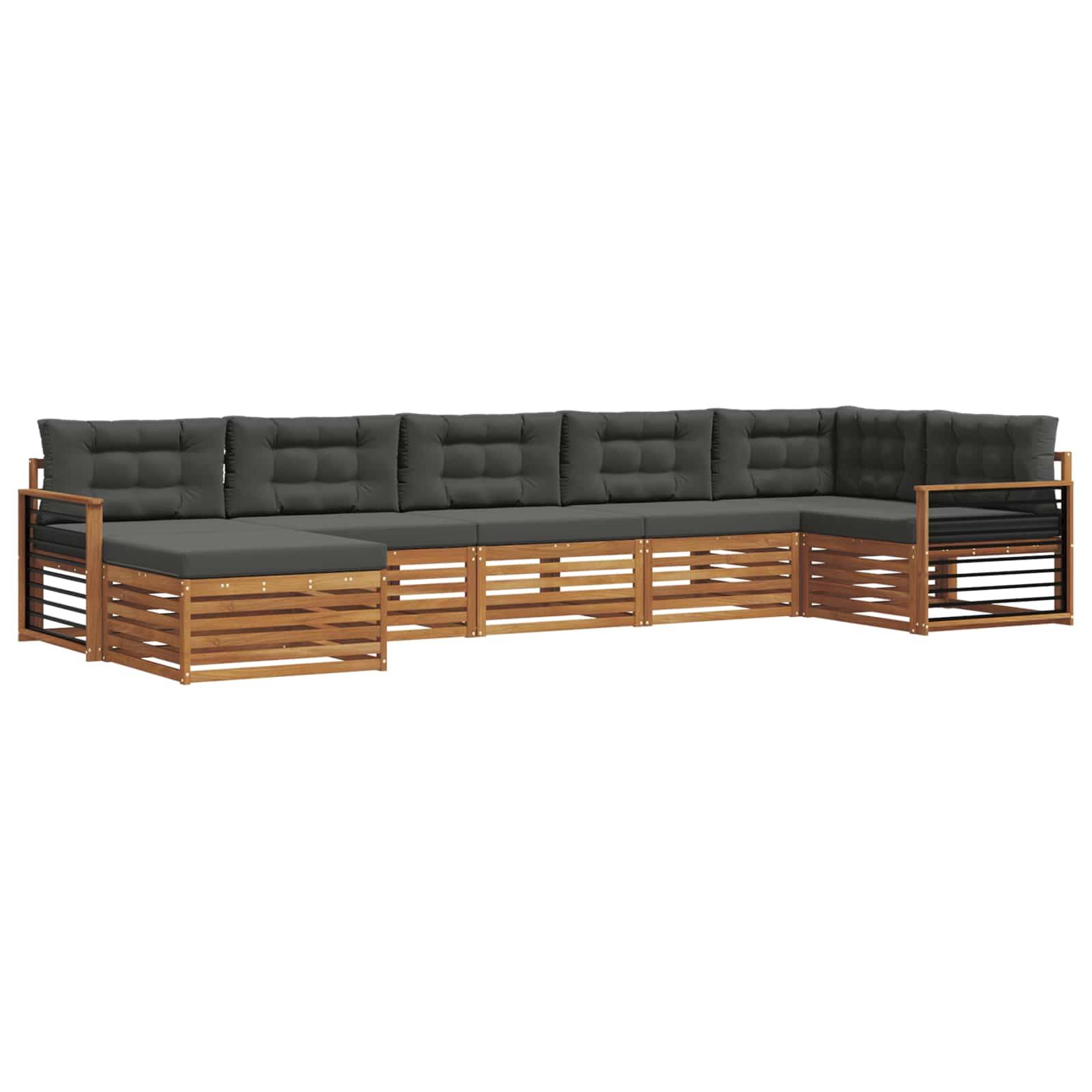 vidaXL Sofagarnituren 7 pcs Natur und Anthrazit Massivholz Akazie